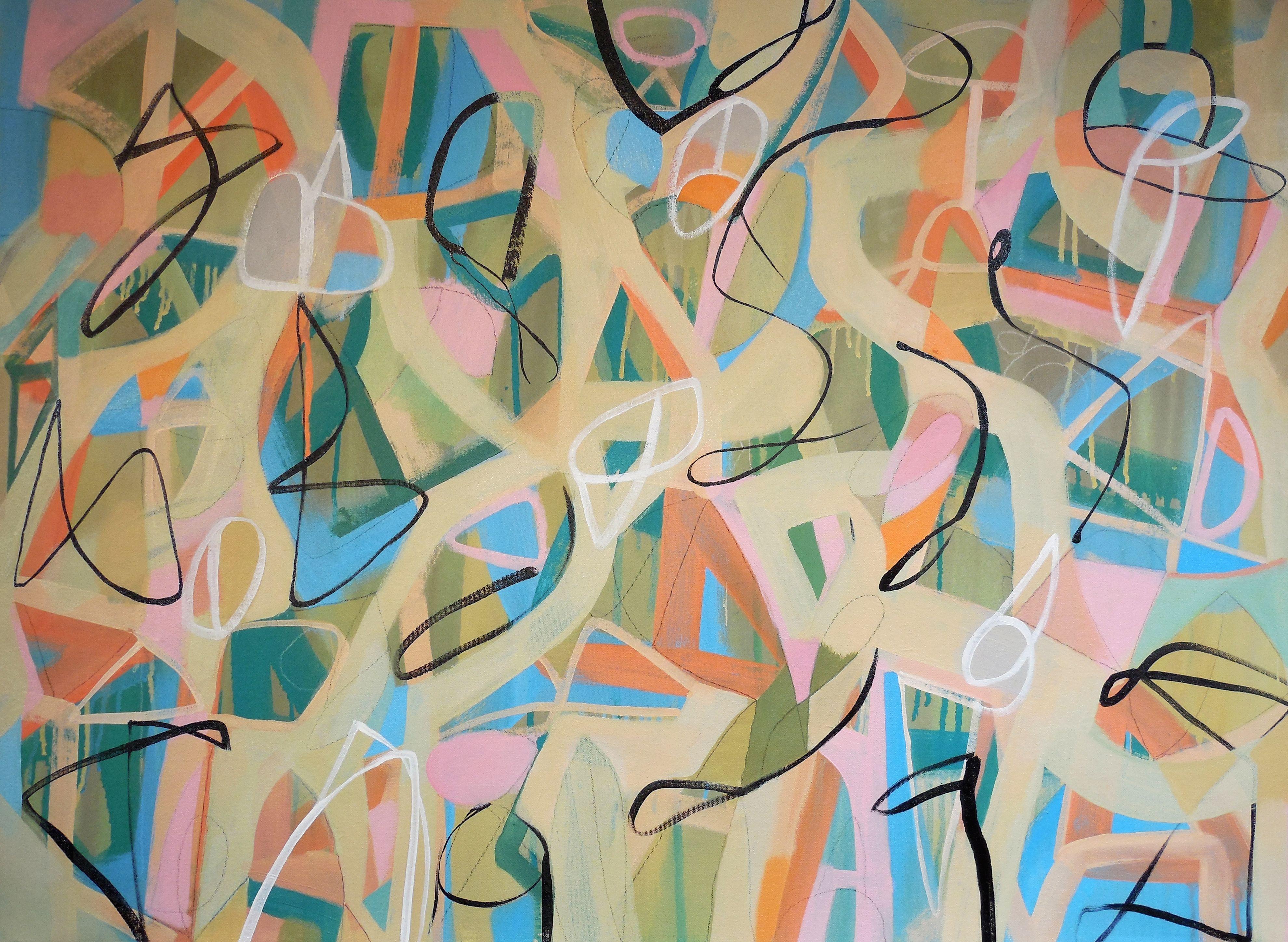 Hal Mayforth Abstract Painting - Serpentine Footwork, Painting, Acrylic on Canvas