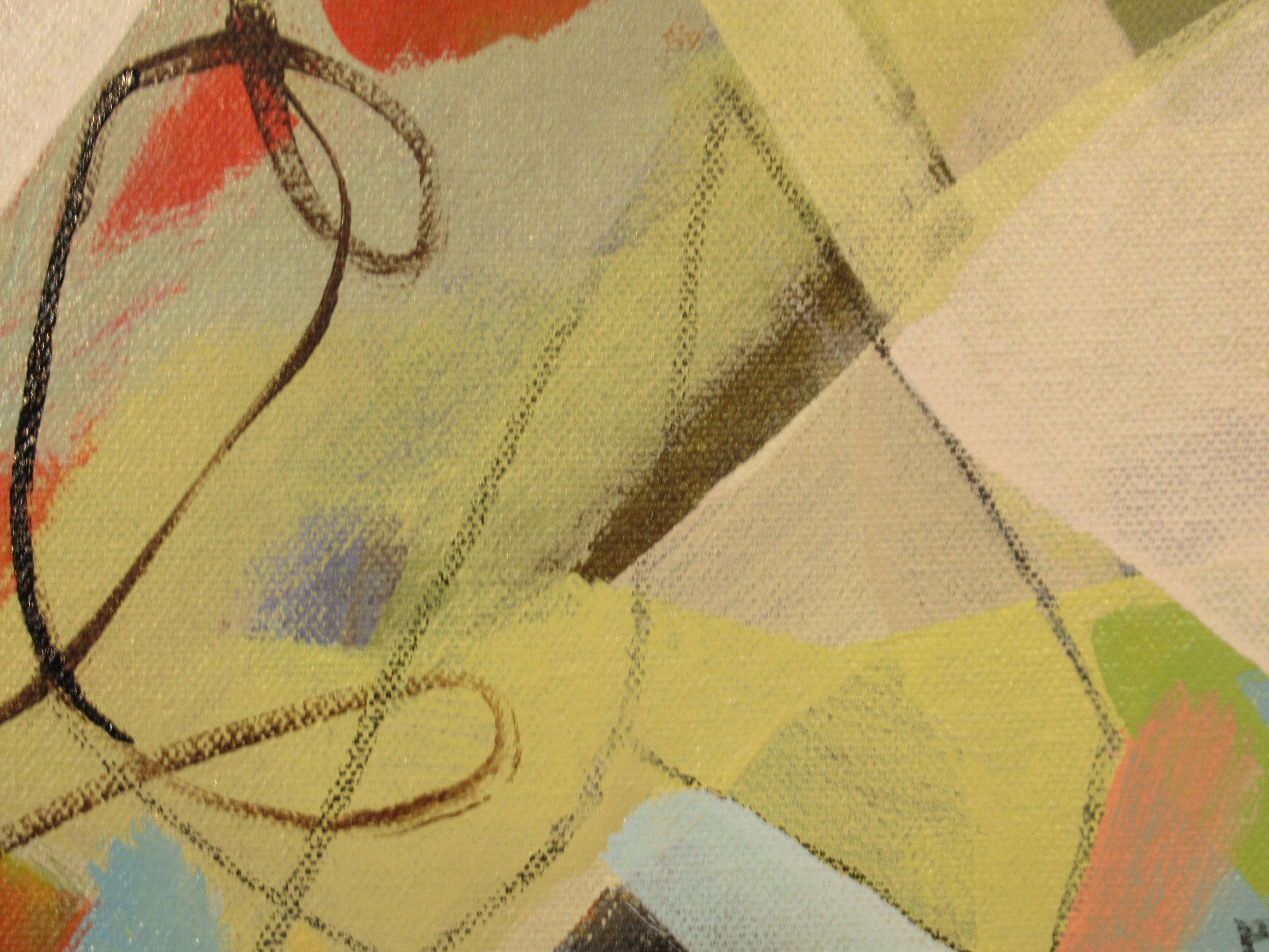 Side Eye, Painting, Acrylic on Canvas - Beige Abstract Painting by Hal Mayforth