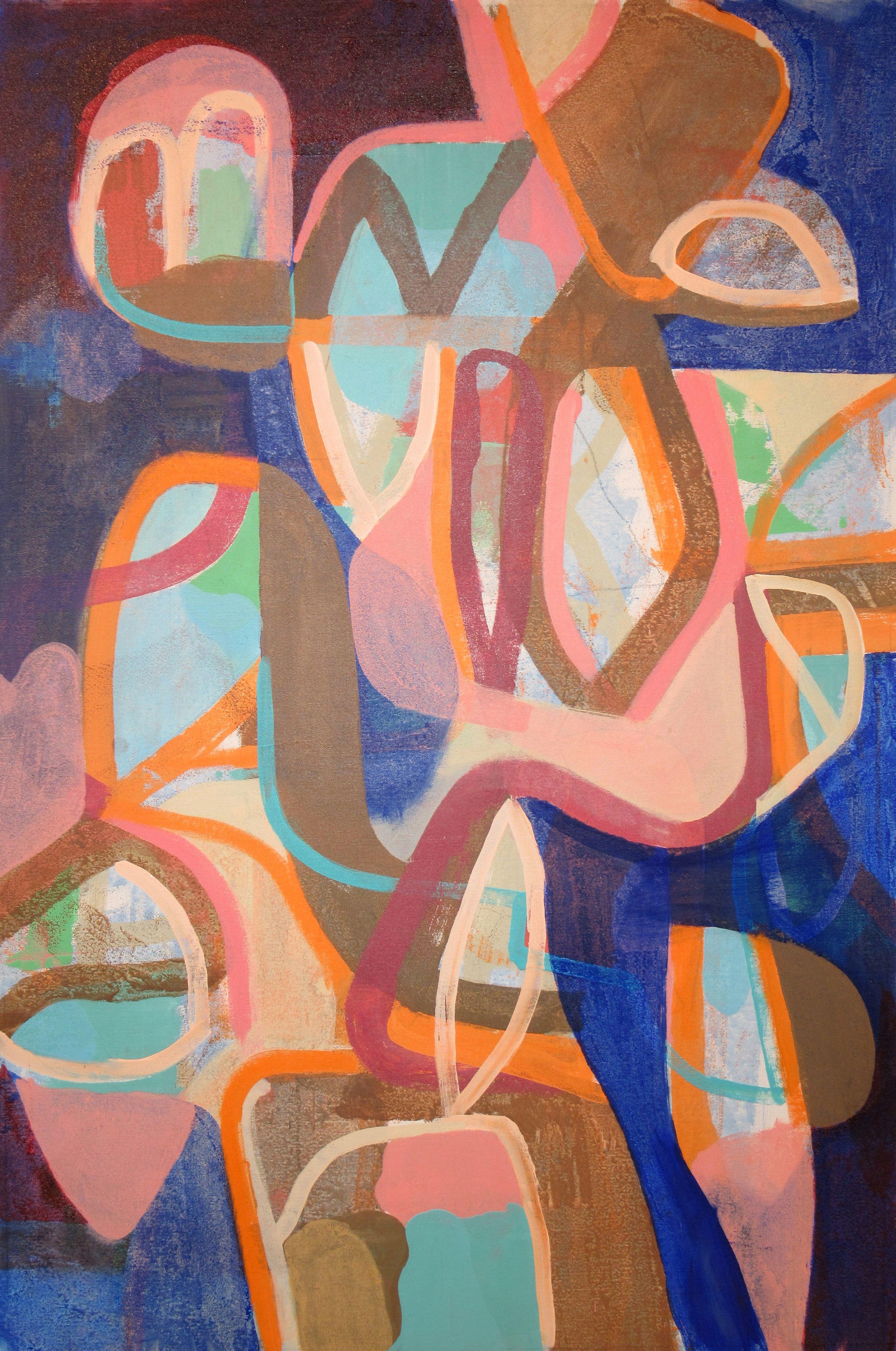 Hal Mayforth Abstract Painting – Sometimes the Wind Ain't Right, Gemälde, Acryl auf Leinwand