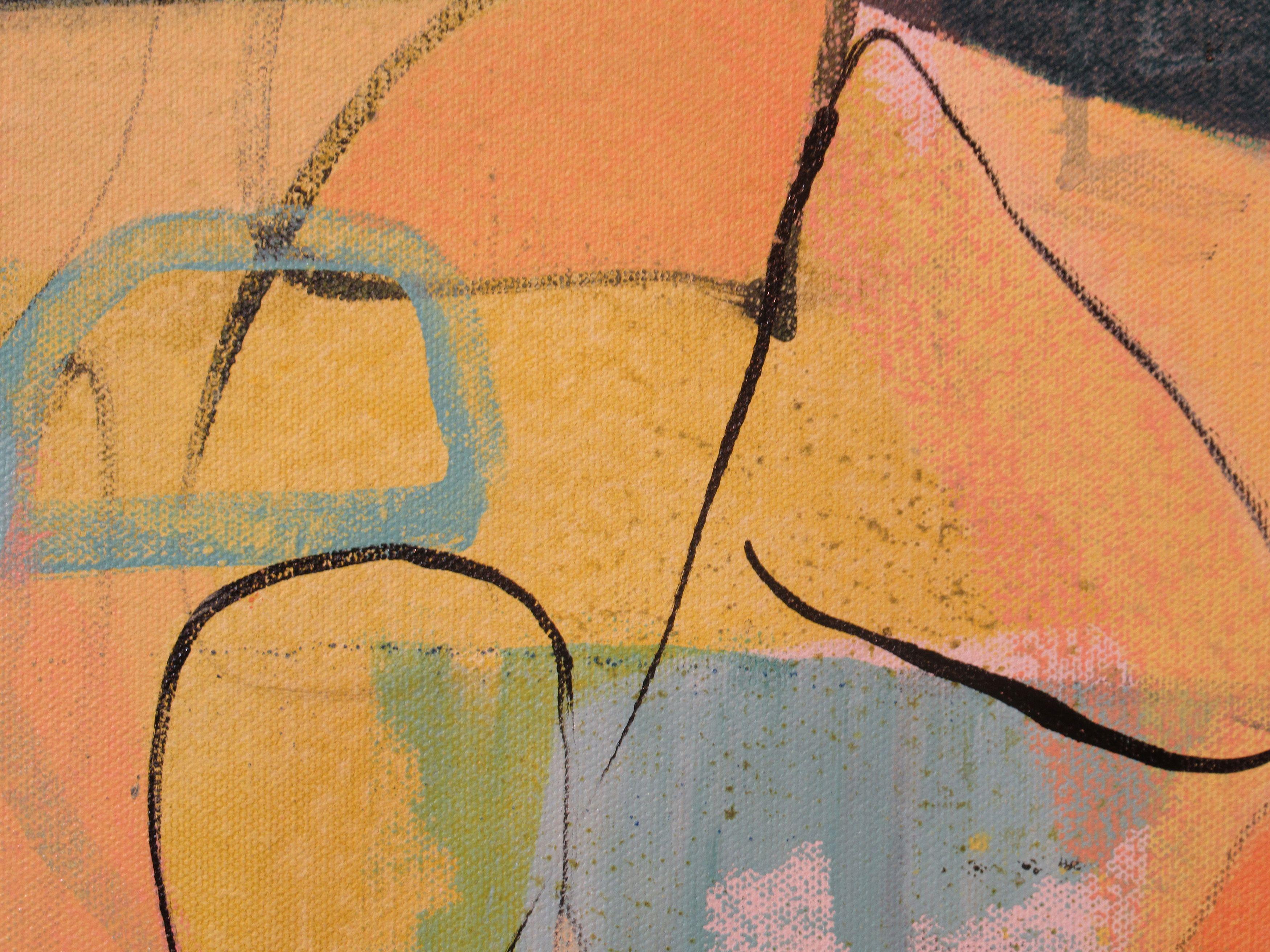 Stamp of Approval, Painting, Acrylic on Canvas - Brown Abstract Painting by Hal Mayforth