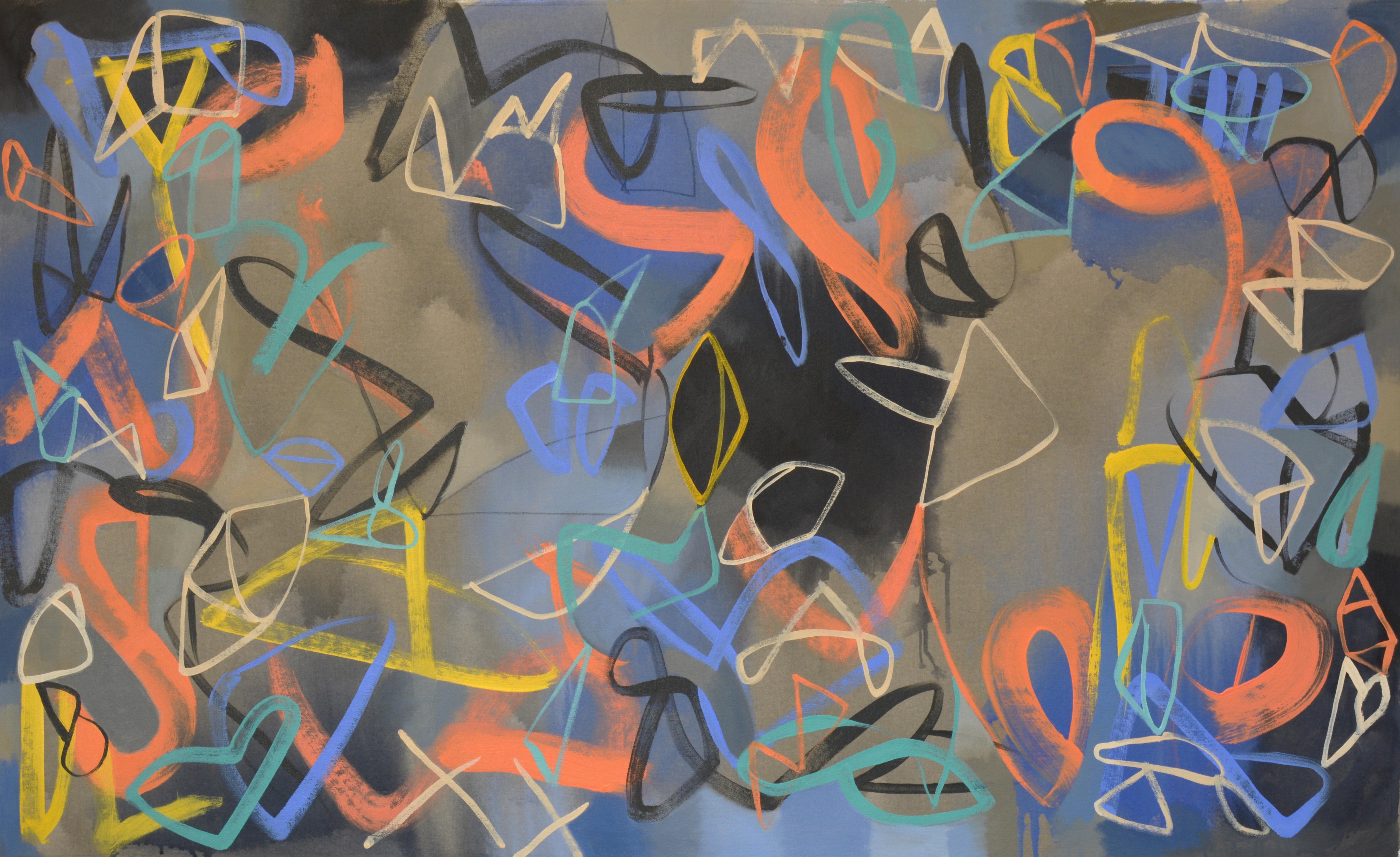 Abstract Painting di Hal Mayforth - Starline, Pittura, Acrilico su tela