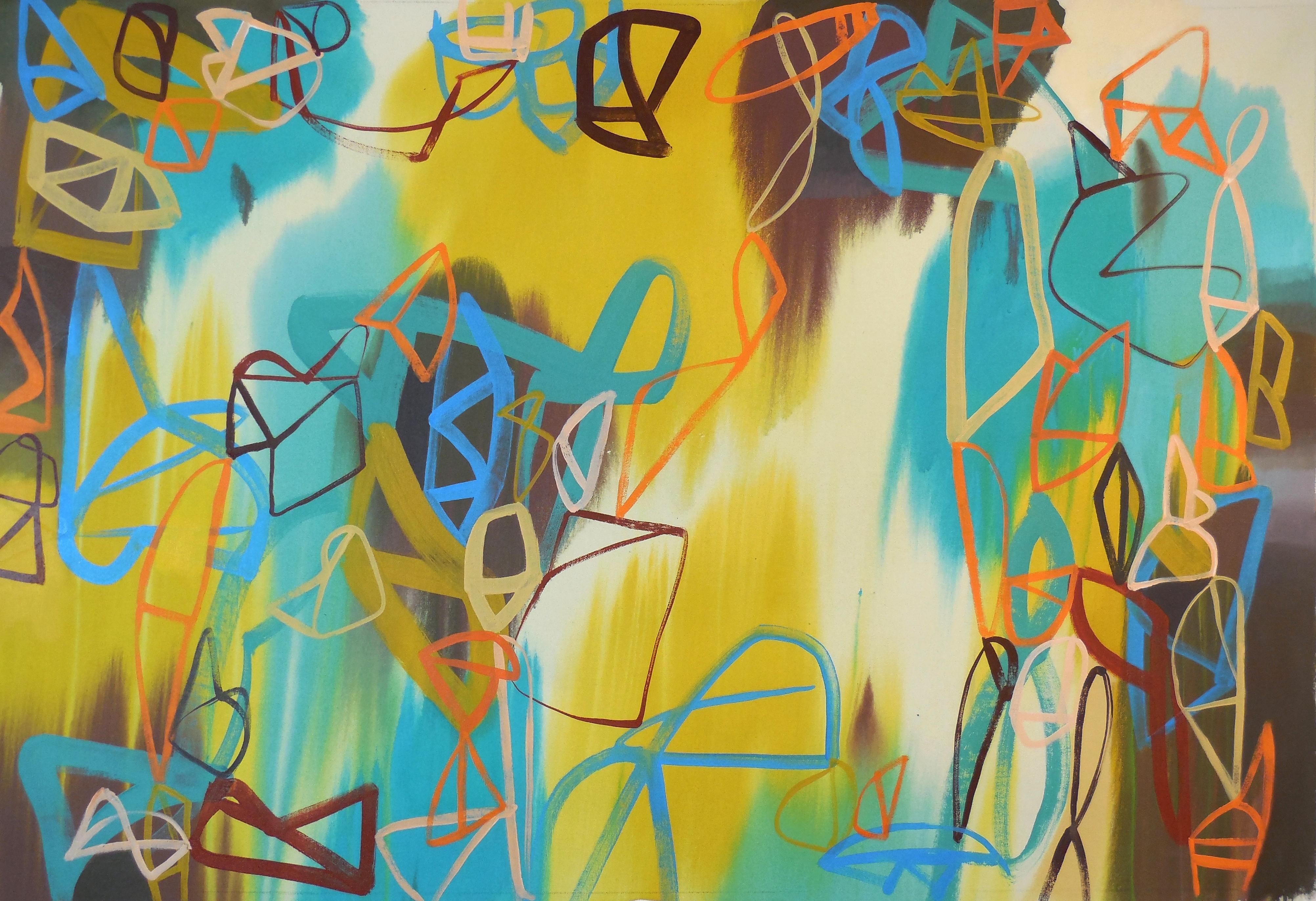 Abstract Painting di Hal Mayforth - Alba, Pittura, Acrilico su tela