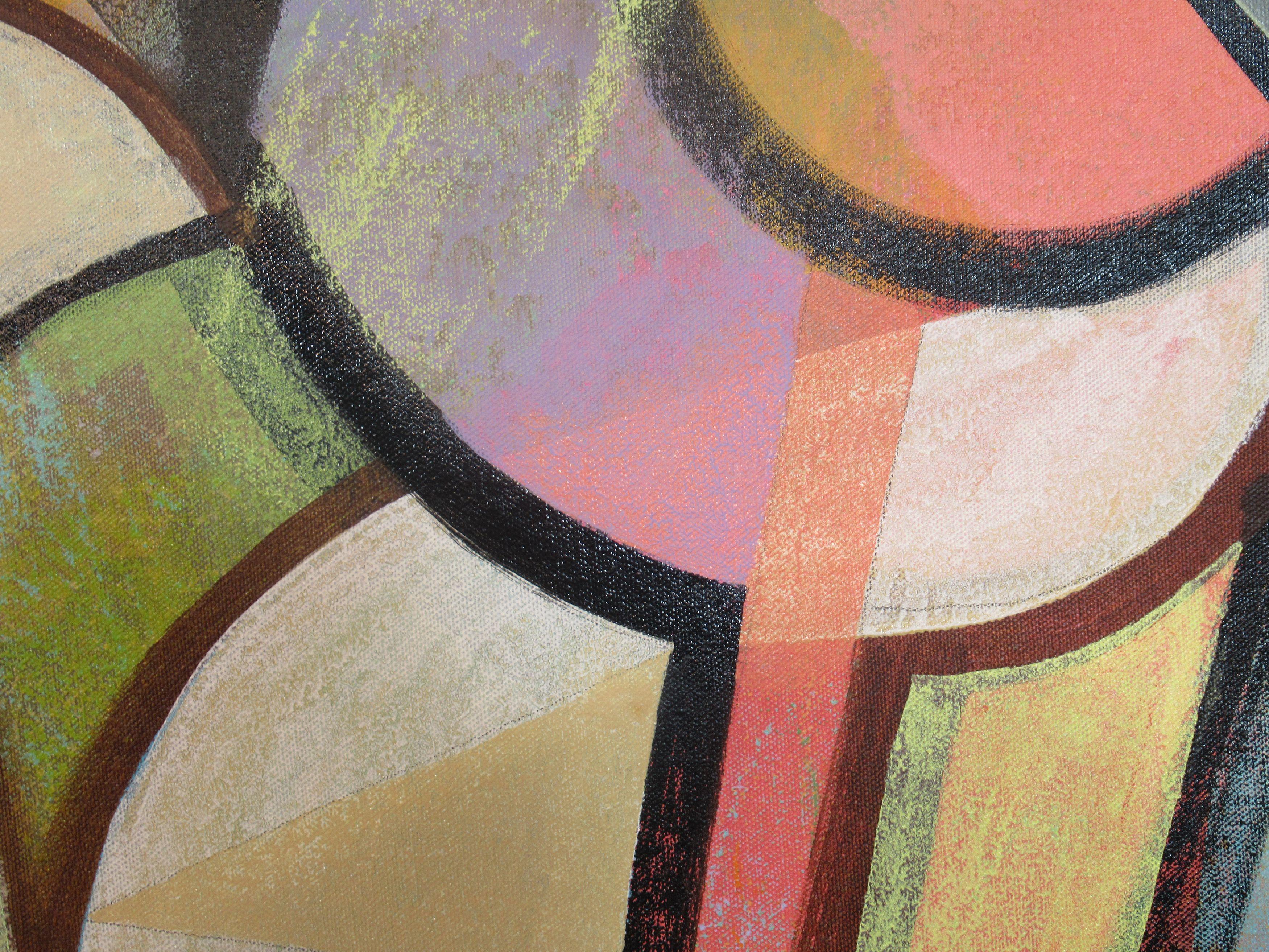 Il principio della cosa, Pittura, Acrilico su tela - Abstract Painting Marrone di Hal Mayforth