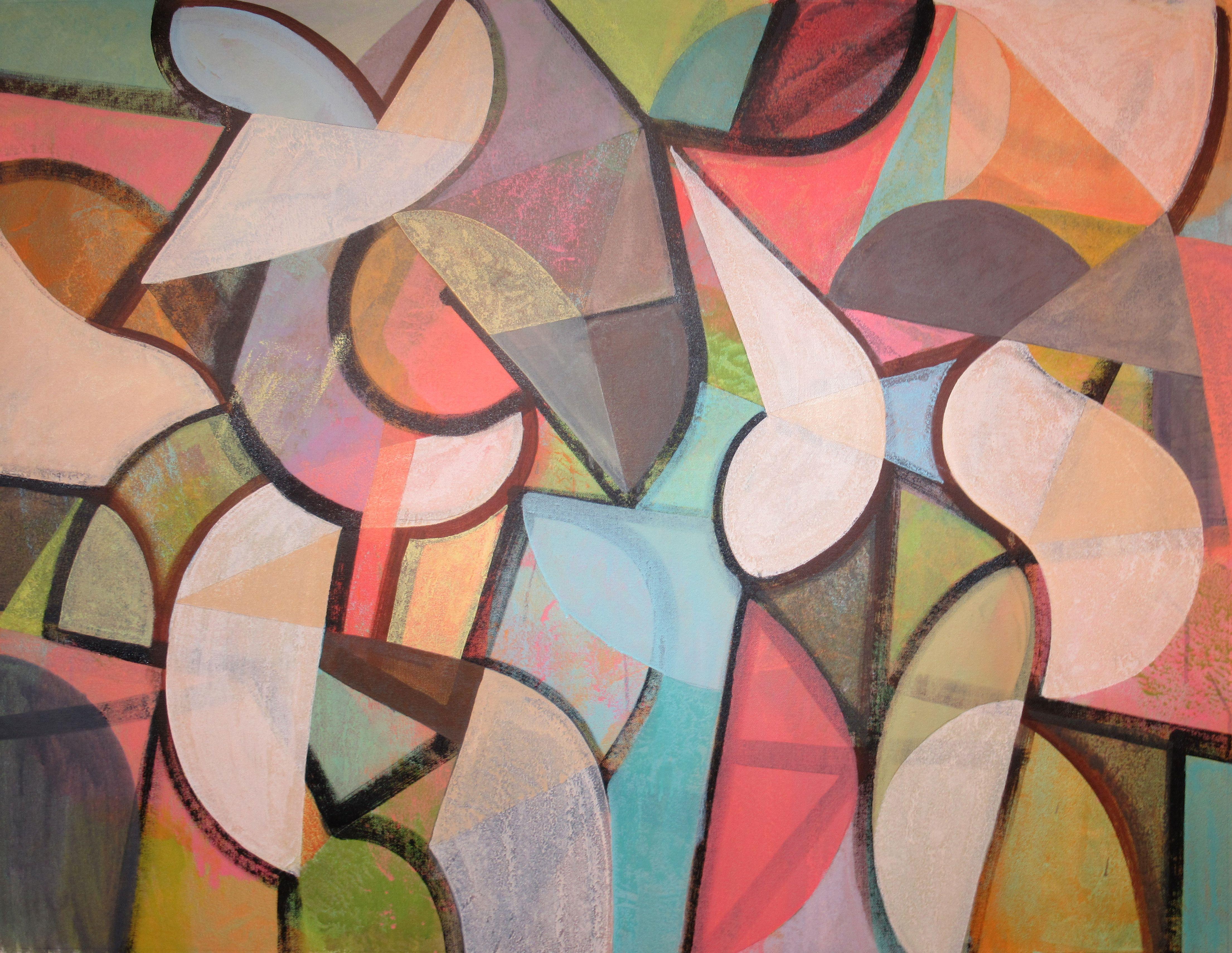 Abstract Painting di Hal Mayforth - Il principio della cosa, Pittura, Acrilico su tela