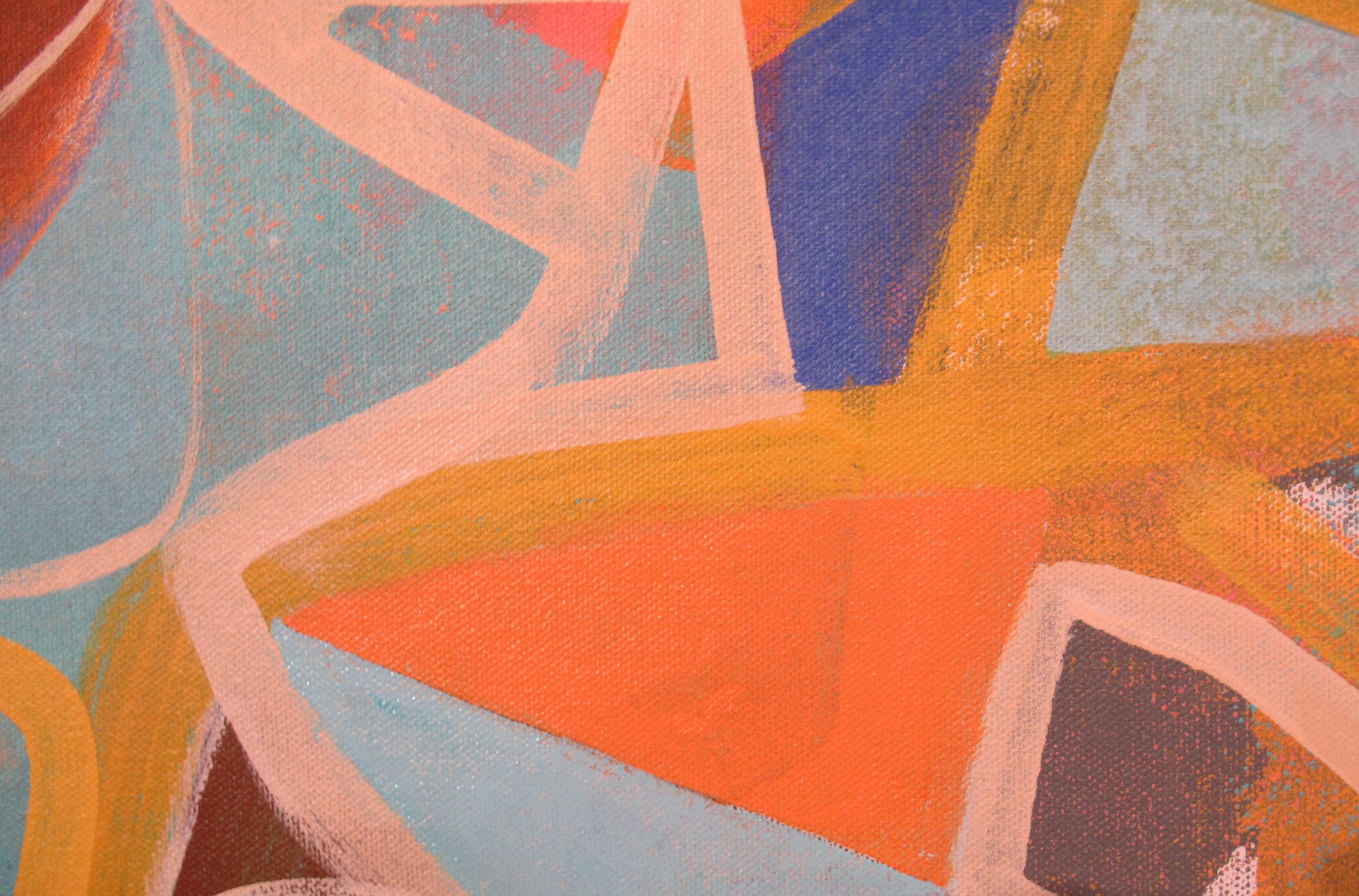 The Sound of My Jaw Hitting the Floor, Painting, Acrylic on Canvas - Brown Abstract Painting by Hal Mayforth