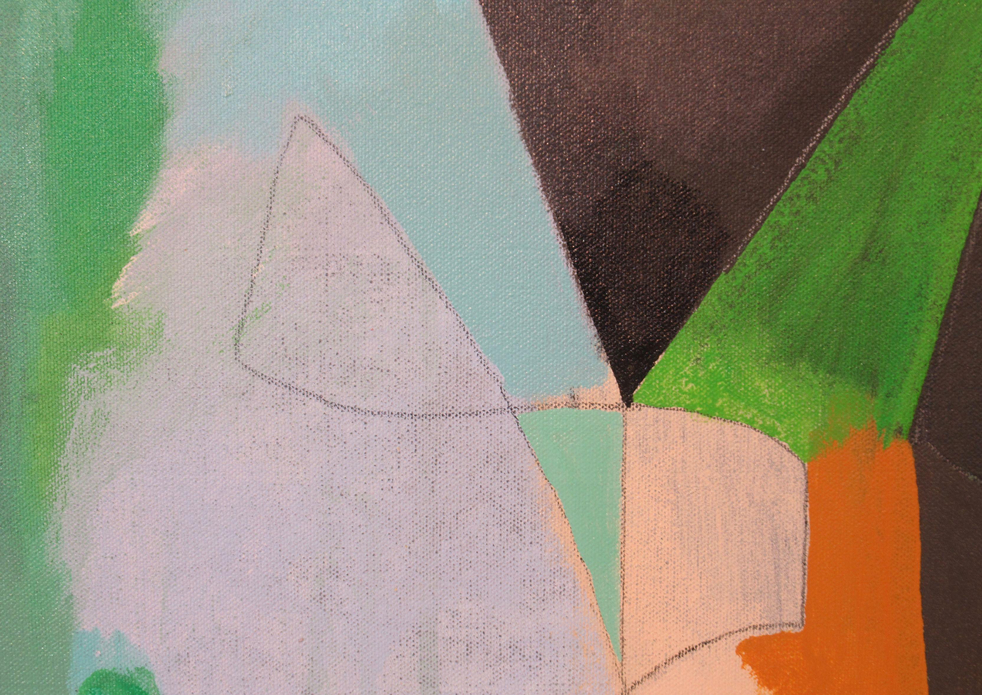 Tre buone ragioni, Pittura, Acrilico su tela - Abstract Painting Grigio di Hal Mayforth
