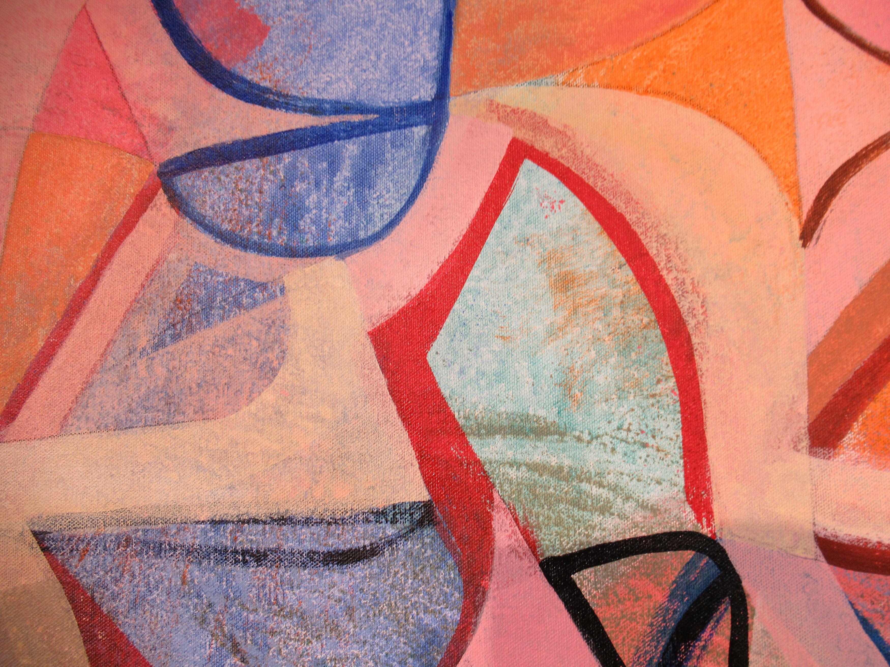Lista delle cose da fare, Pittura, Acrilico su tela - Abstract Painting Beige di Hal Mayforth