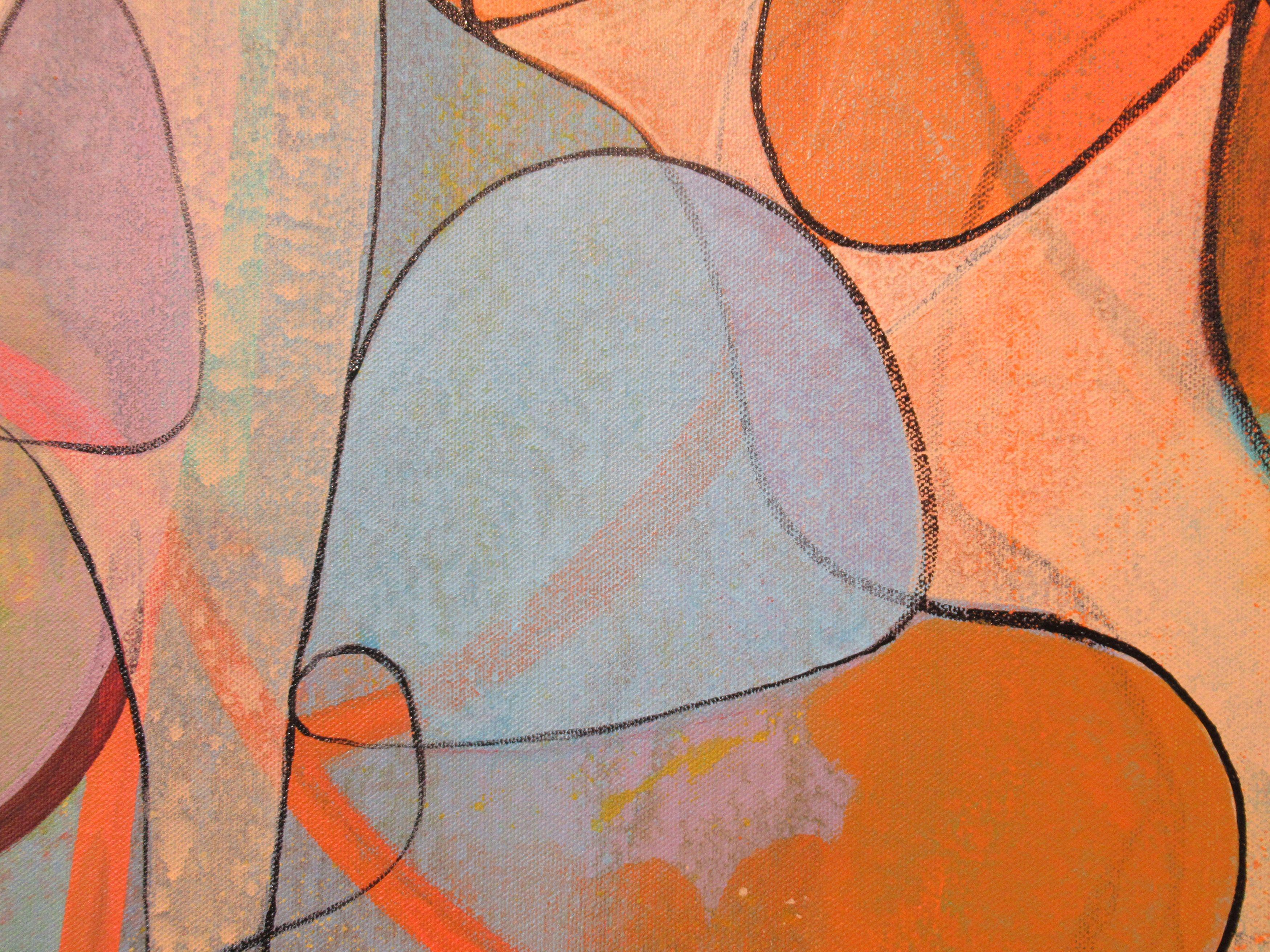 Siamo d'accordo, Pittura, Acrilico su tela - Abstract Painting Marrone di Hal Mayforth