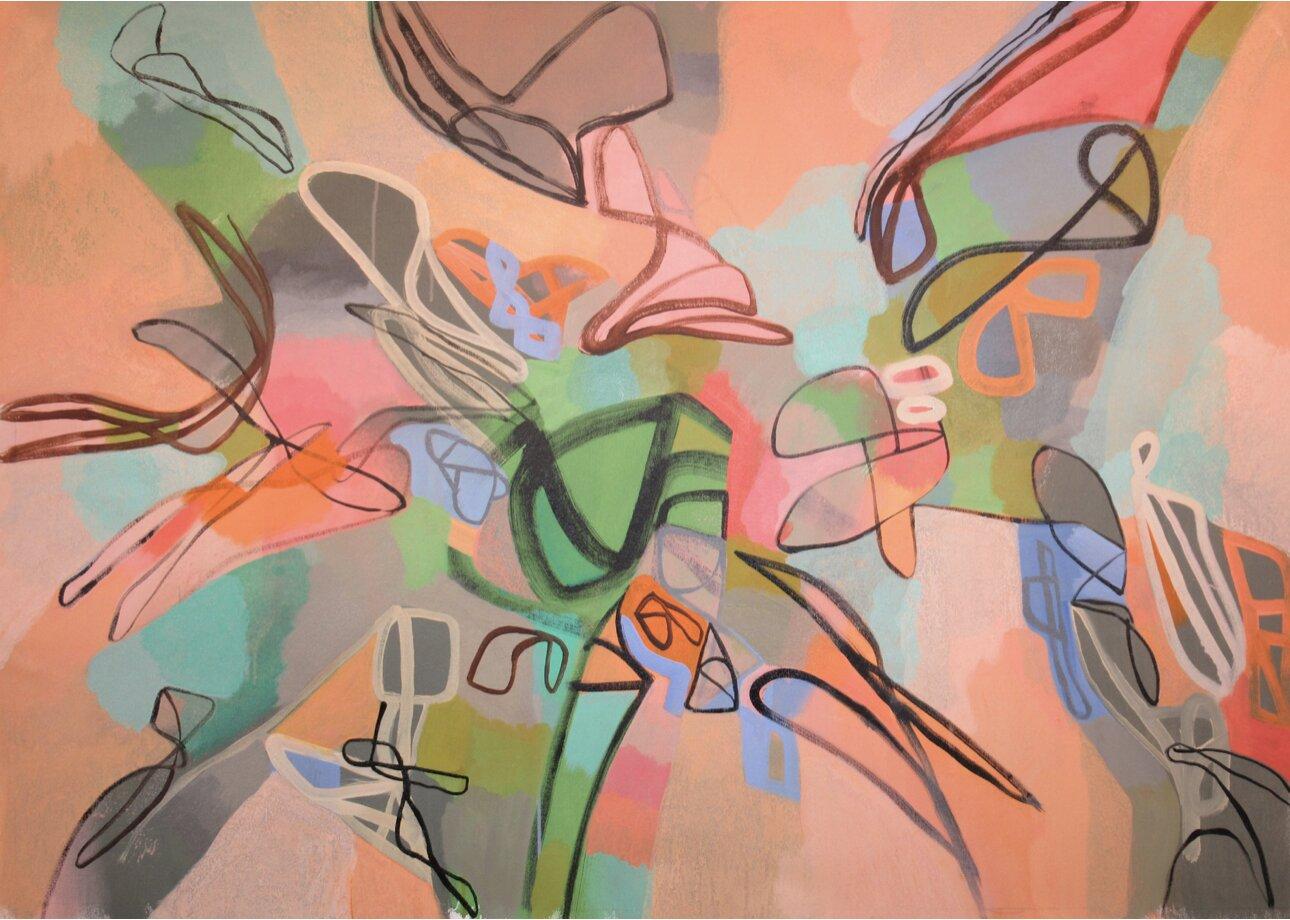 Hal Mayforth Abstract Painting - Wild Weekend, Painting, Acrylic on Canvas