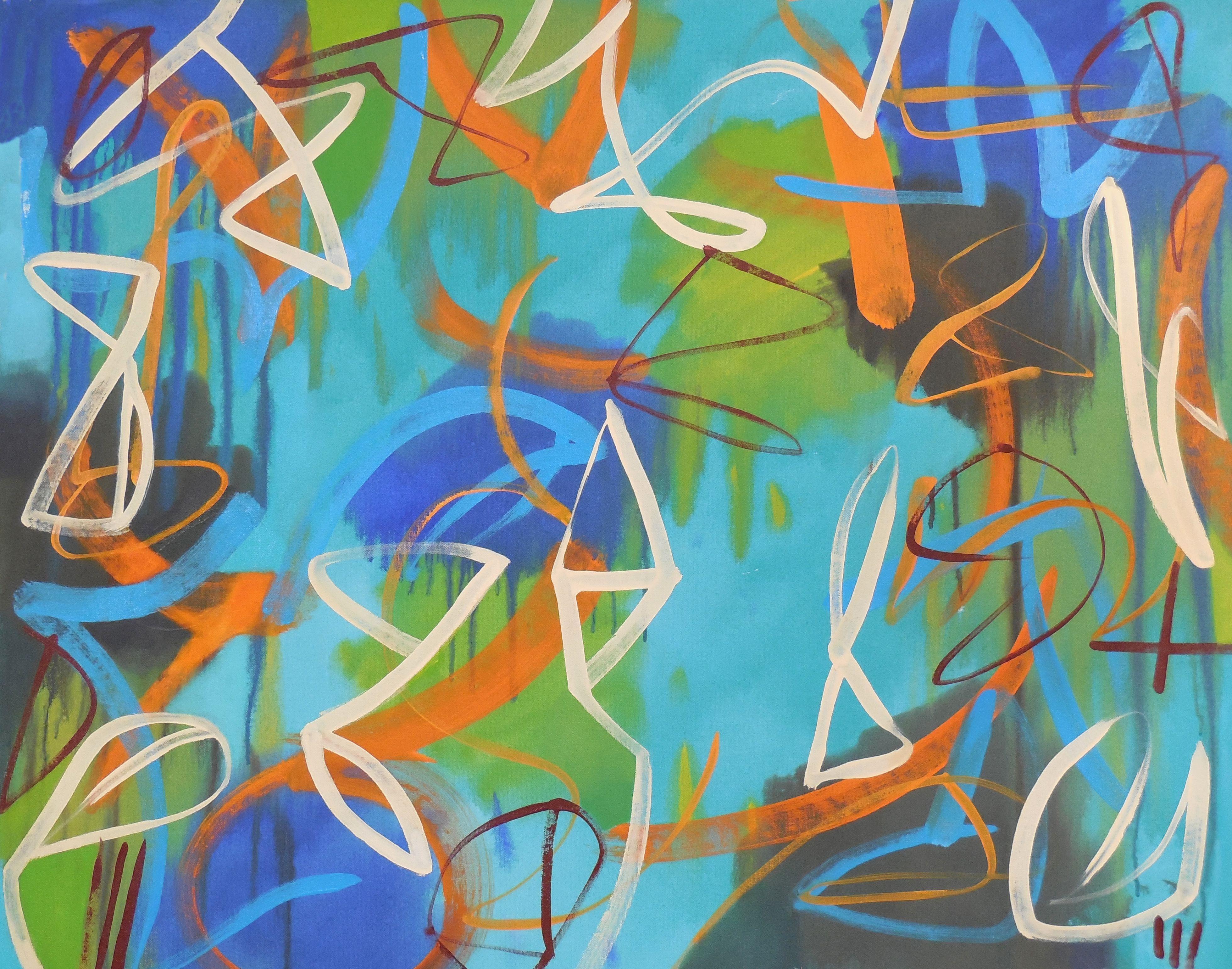 Hal Mayforth Abstract Painting - Wit's End, Painting, Acrylic on Canvas