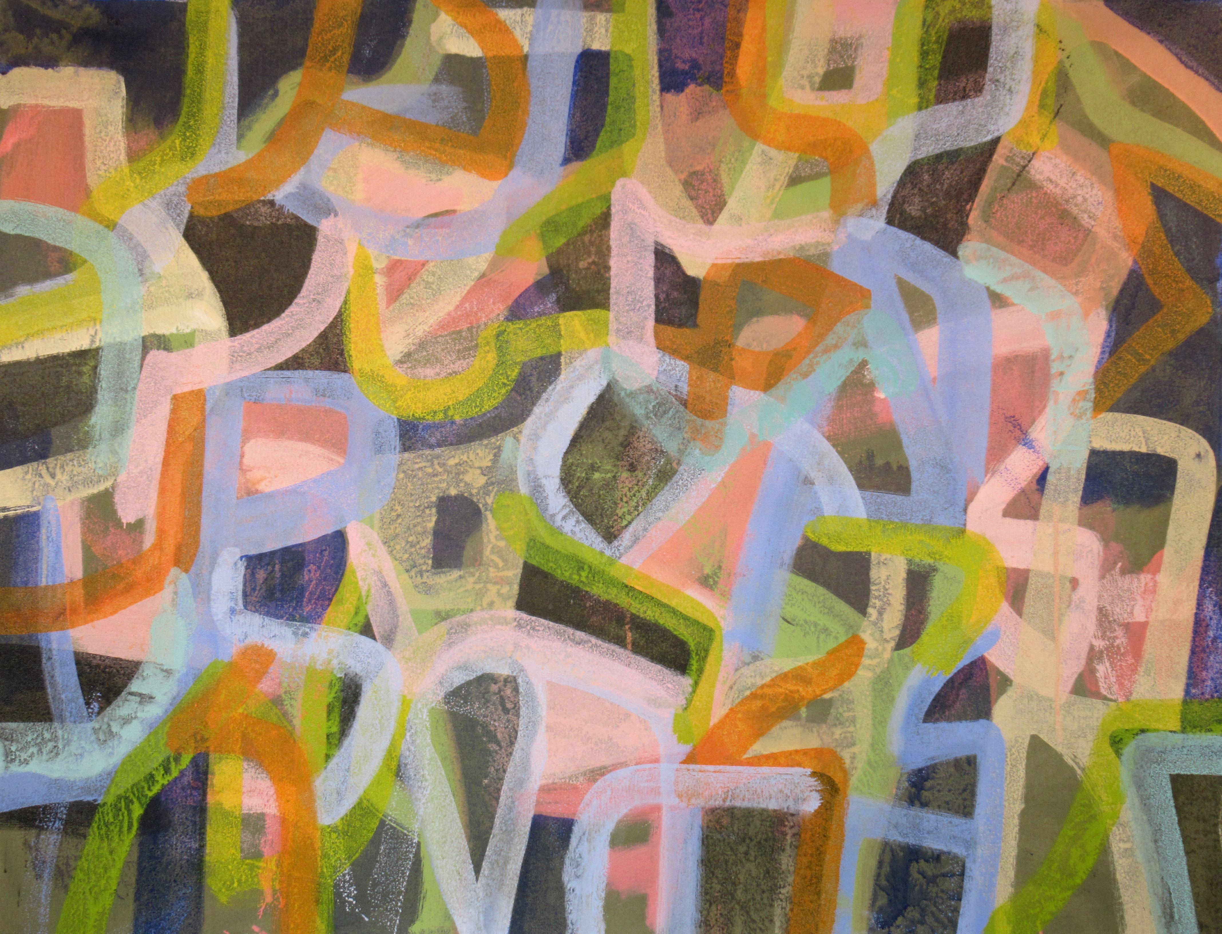 Abstract Painting di Hal Mayforth - Wormy, Pittura, Acrilico su tela