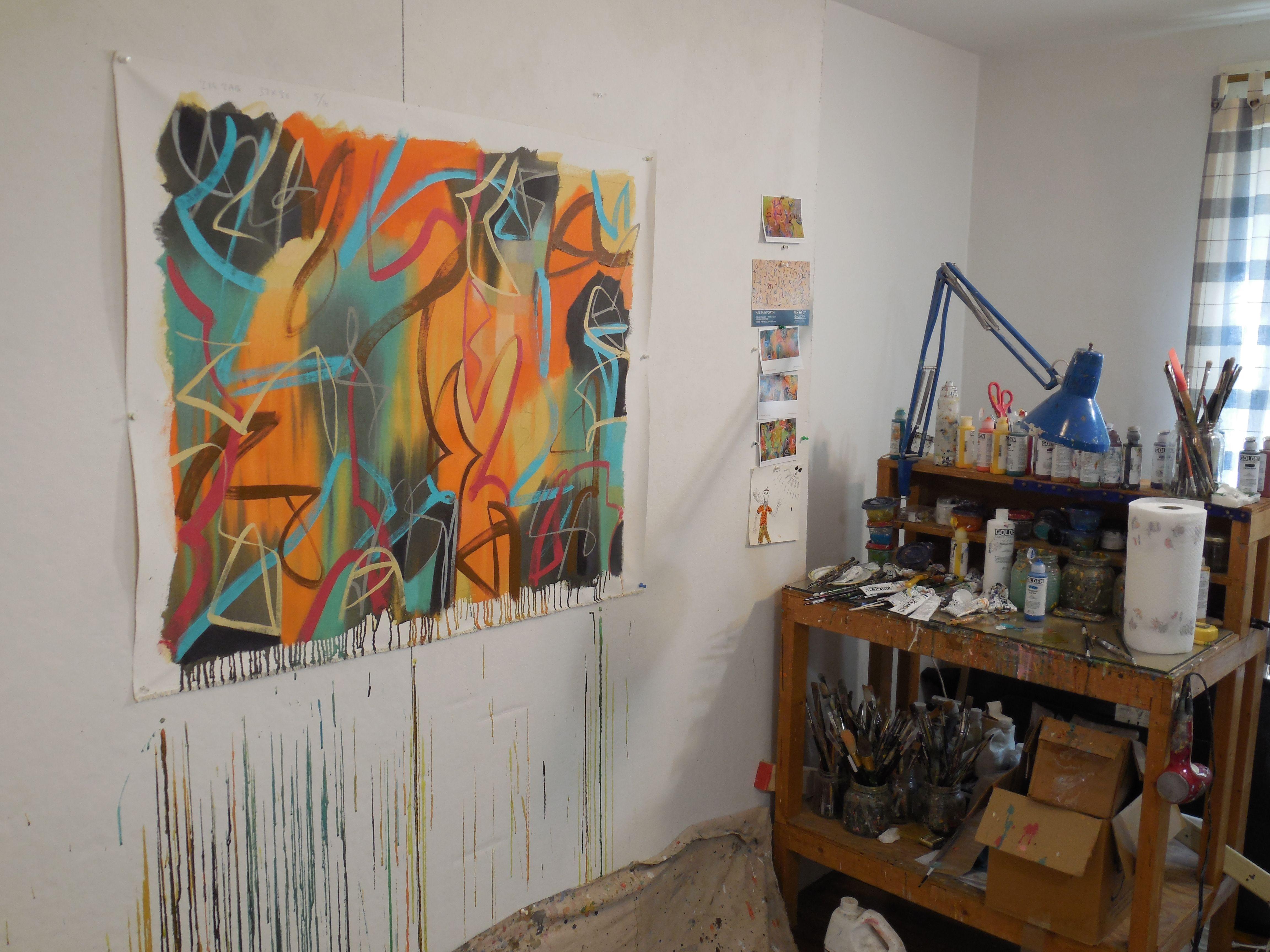 Zig Zag, Pittura, Acrilico su tela - Painting di Hal Mayforth