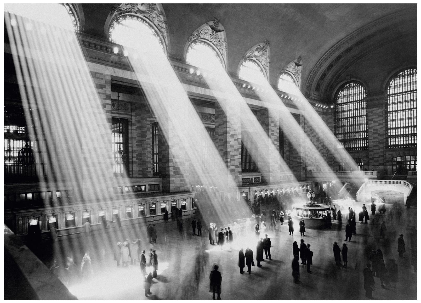 Hal moray  Landscape Photograph - Sun Beams Into Grand Central Station (1930) - Silver Gelatin Fibre Print