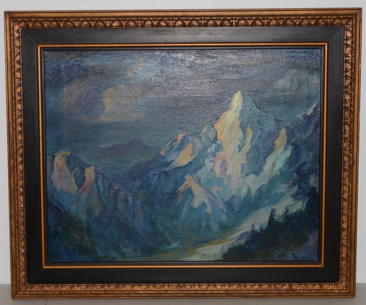 Hal Reed (1921-2003) Western Mountain landscape oil painting, circa 1950

Original oil on canvas. Dimensions: 28