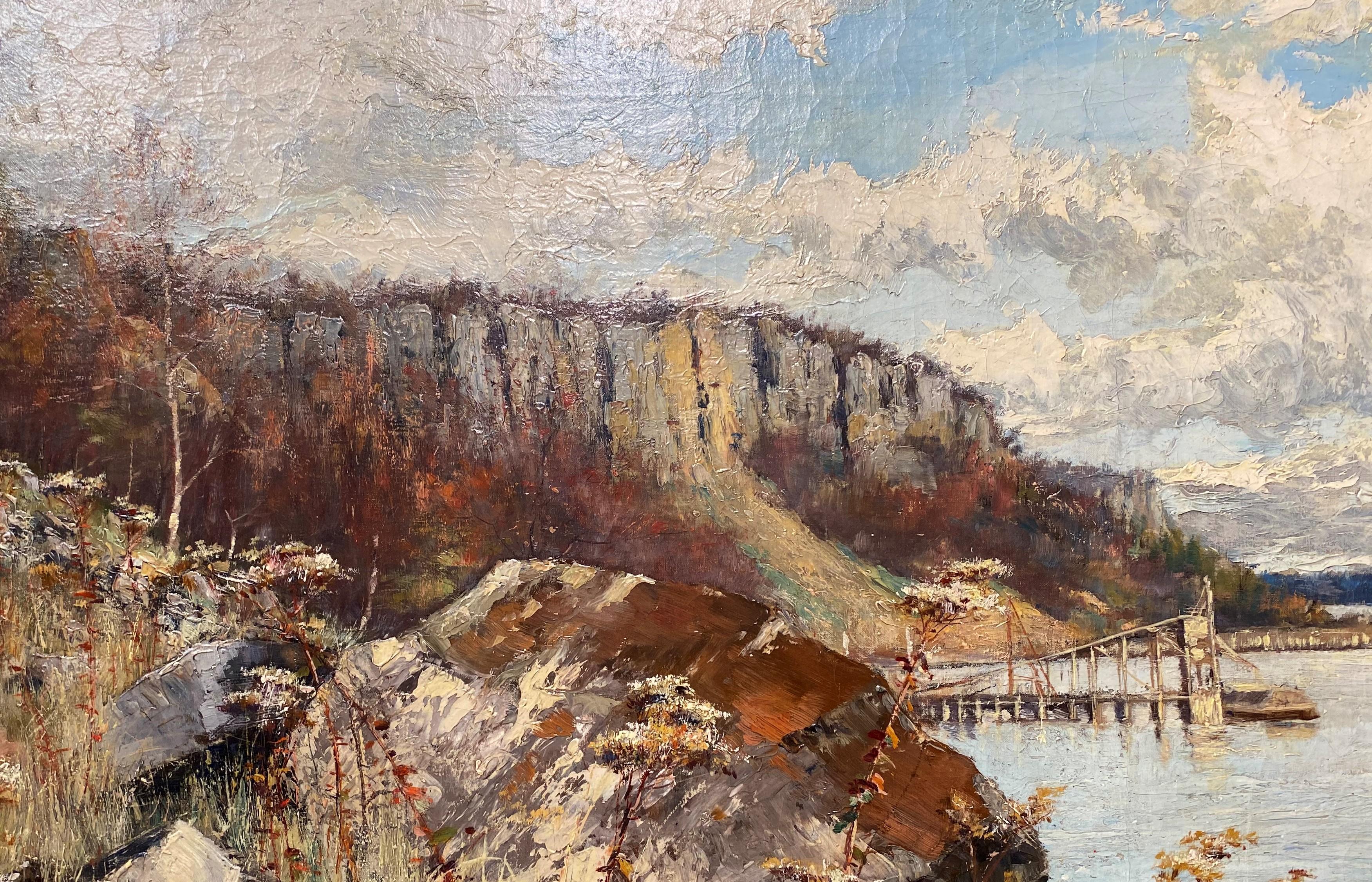 Le fleuve Hudson, Palisades - Impressionnisme américain Art par Hal Robinson