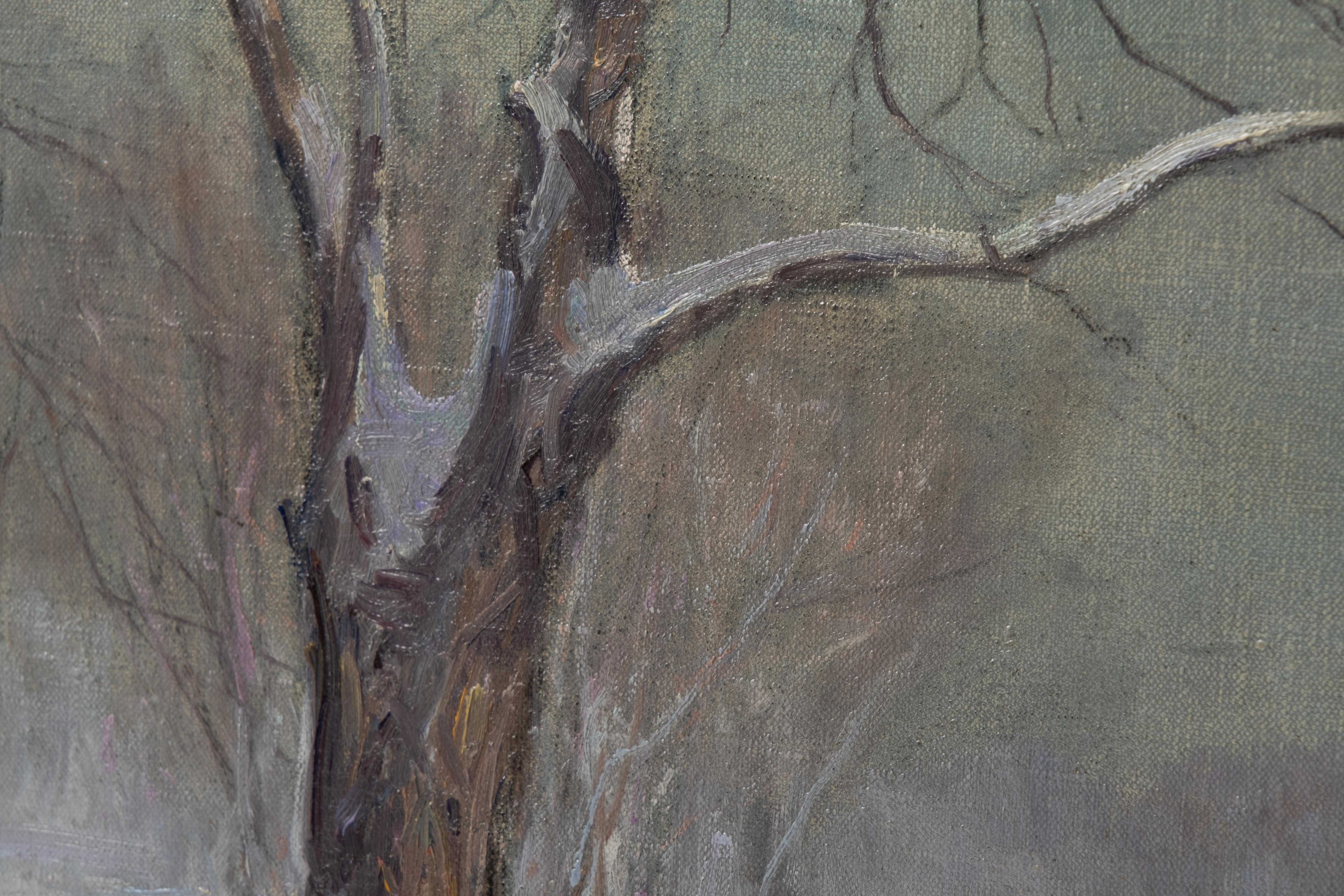 20th Century Hal Robinson 'Winter Landscape', Oil on Canvas For Sale