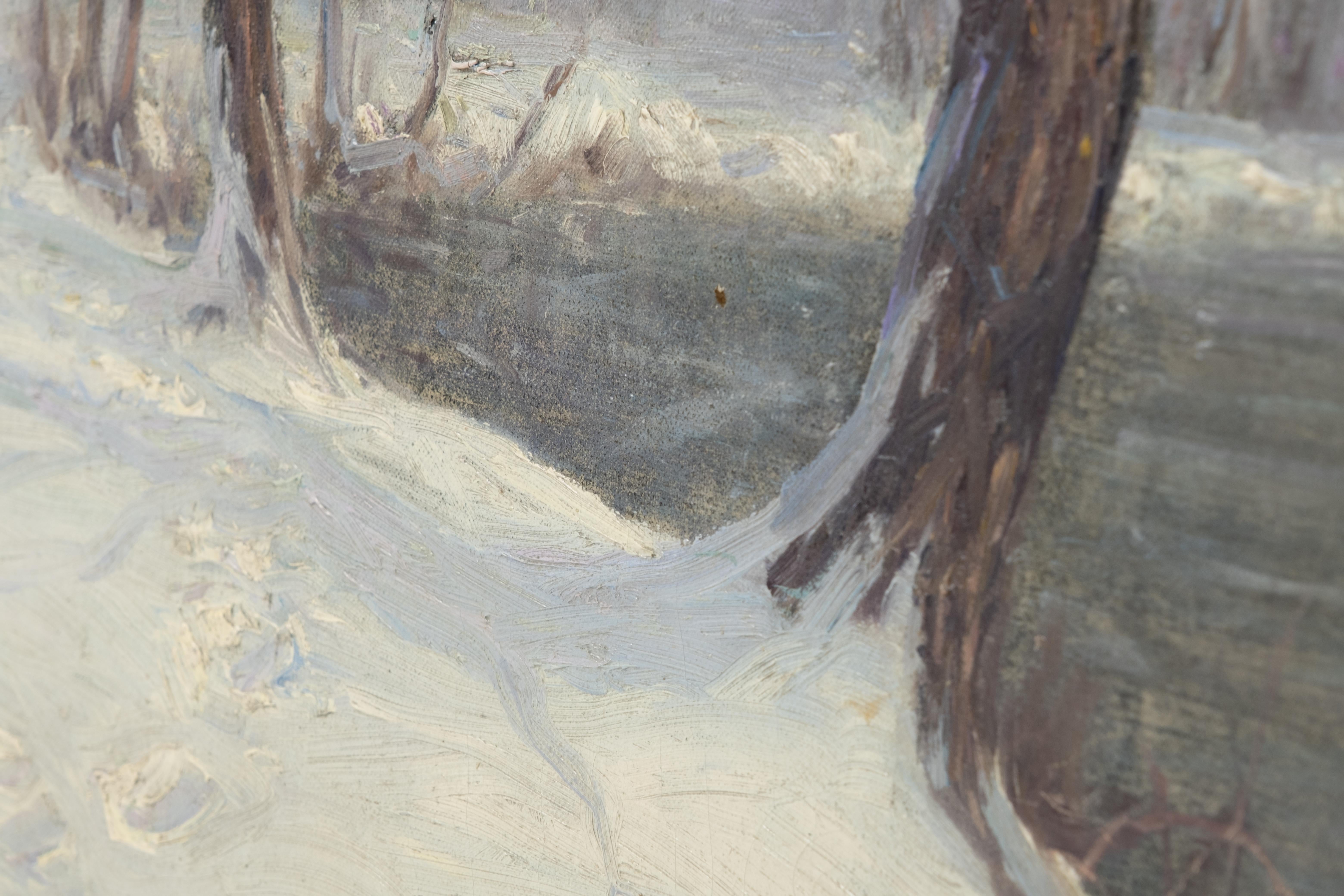 Hal Robinson 'Winter Landscape', Oil on Canvas For Sale 1