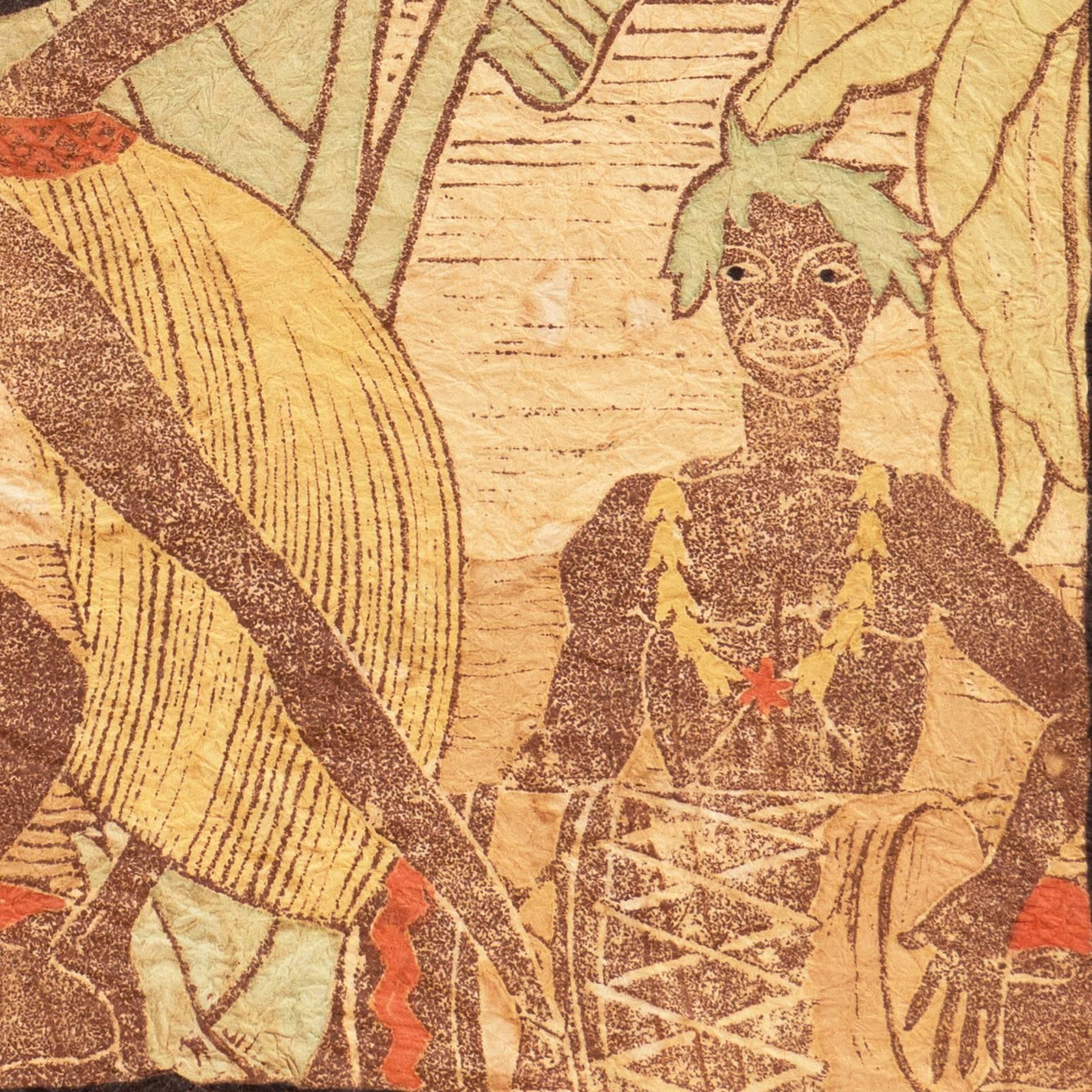 'Tahitian Dancer with Drummers', California Artist, Honolulu, Mexico, San Diego For Sale 1