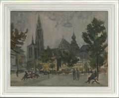 Hal Woolf (1902-1964) – Ölgemälde, Afternoon in the Park, Mitte des 20. Jahrhunderts