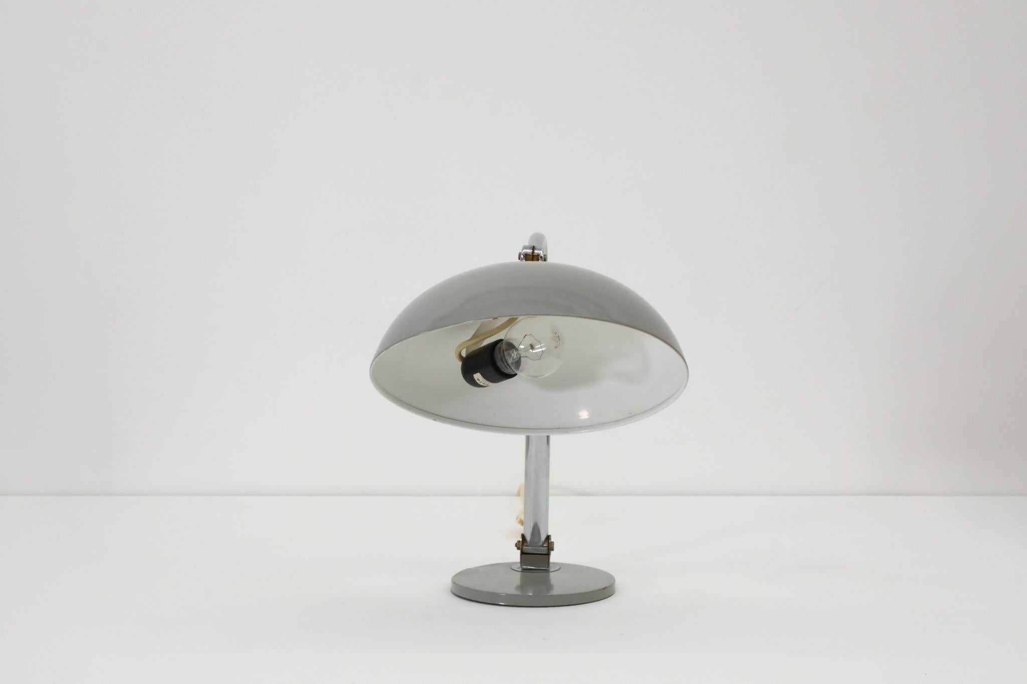 Hala '144' Chrome annd Gray Enameled Table Lamp For Sale 4