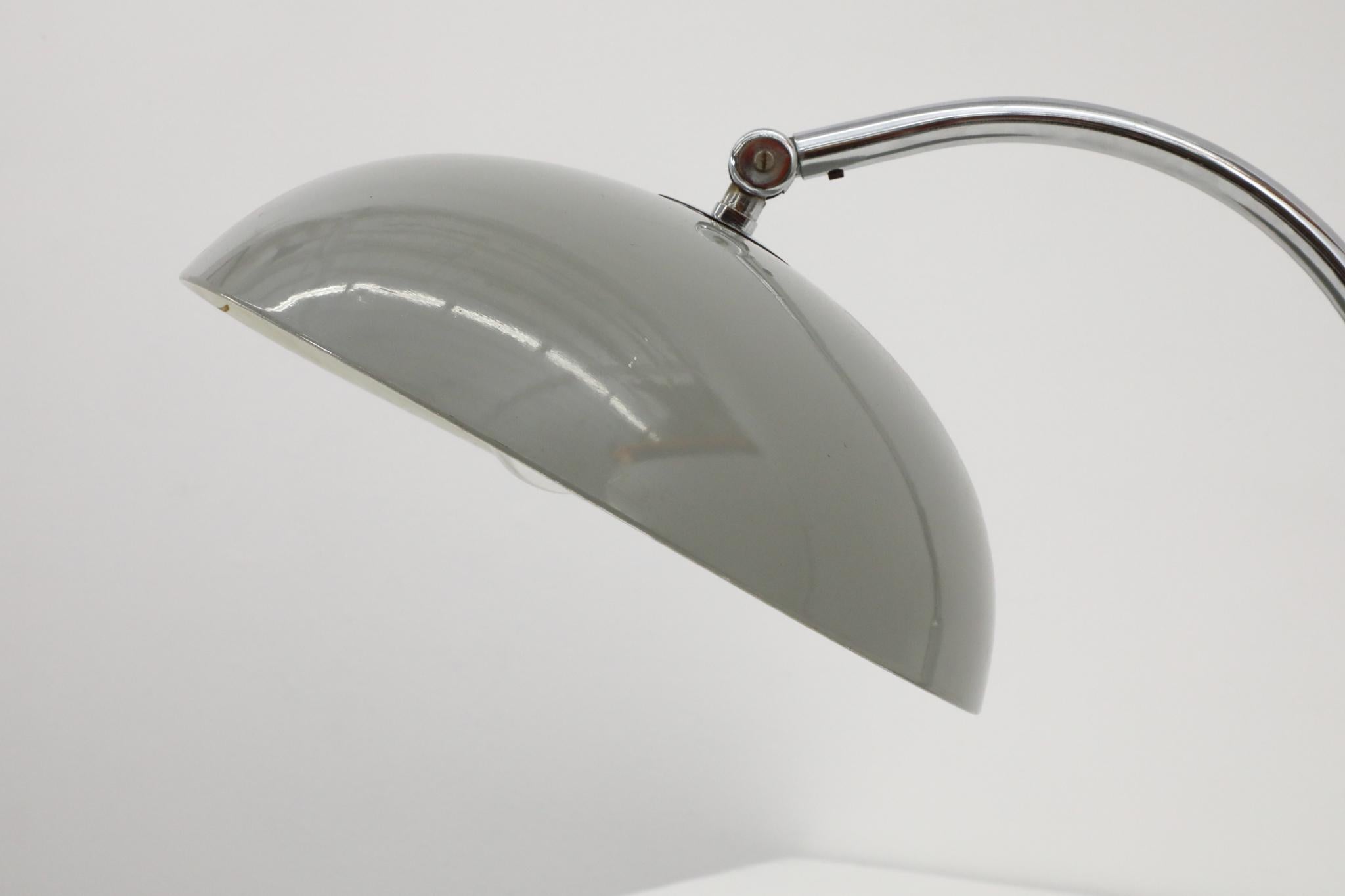 Hala '144' Chrome annd Gray Enameled Table Lamp For Sale 5