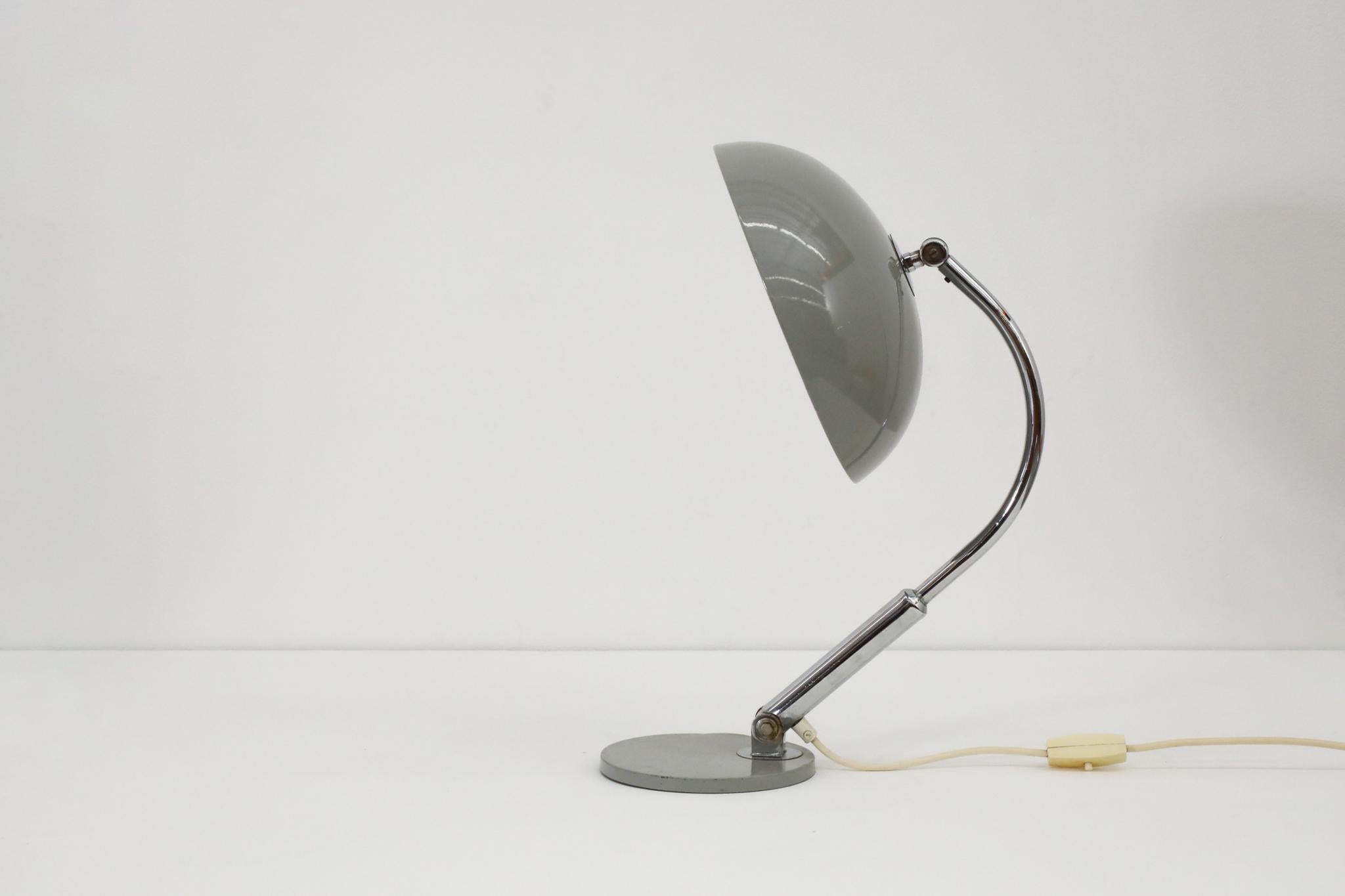 Hala '144' Chrome annd Gray Enameled Table Lamp For Sale 2