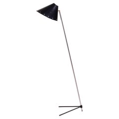 Hala Mid Century Pinocchio Black Floor Lamp by H. Busquet, 1954