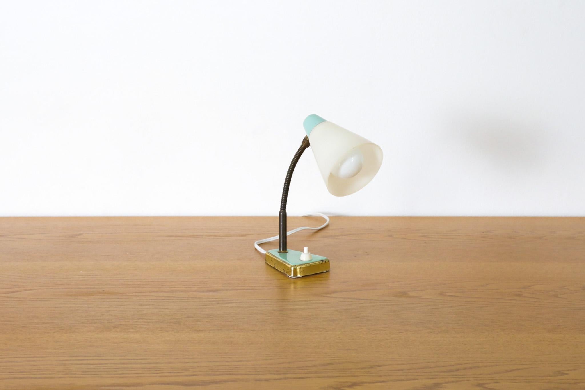Hala Style Petite Turquoise Gooseneck Table or Wall Lamp For Sale 2