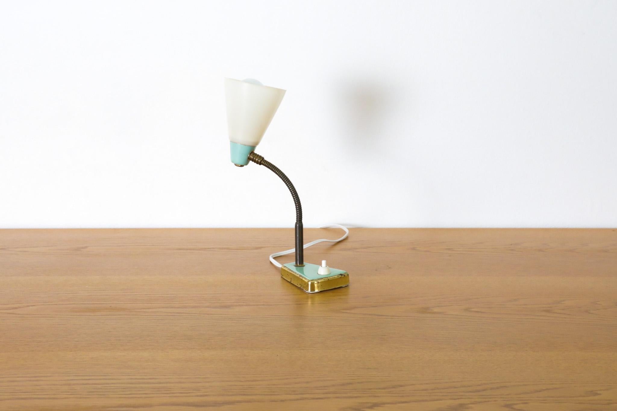 Hala Style Petite Turquoise Gooseneck Table or Wall Lamp For Sale 3