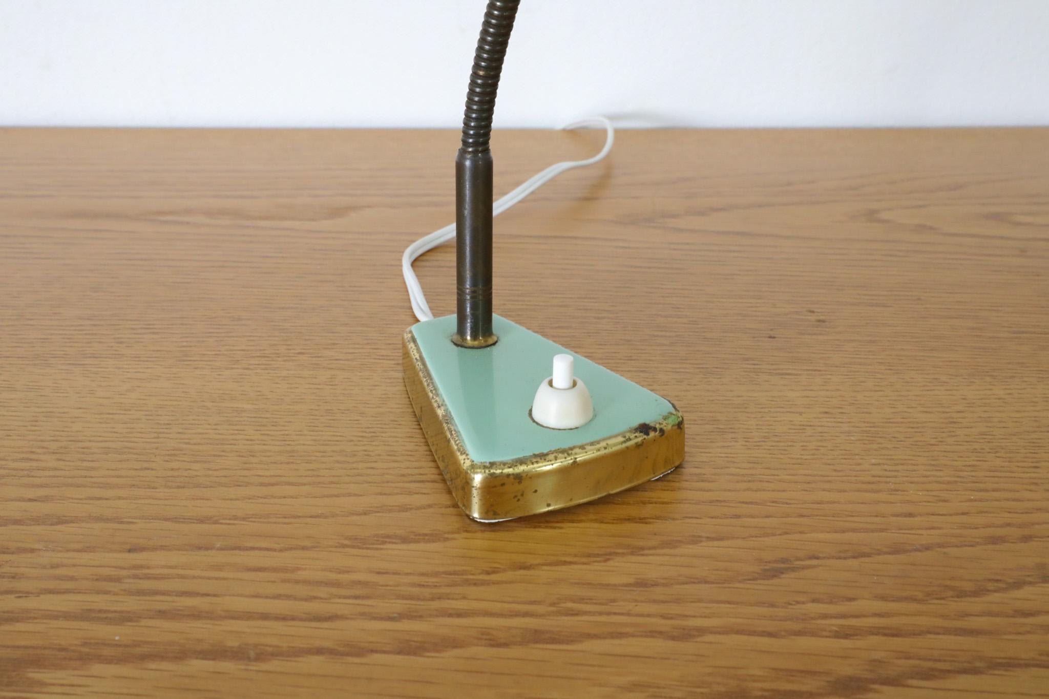 Hala Style Petite Turquoise Gooseneck Table or Wall Lamp For Sale 7
