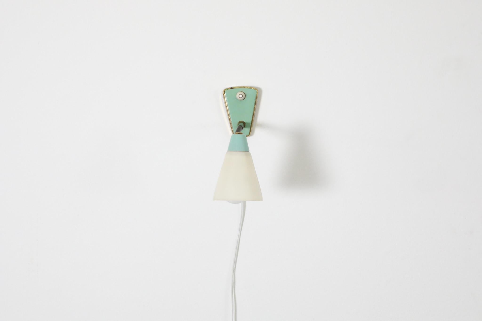 Hala Style Petite Turquoise Gooseneck Table or Wall Lamp For Sale 9