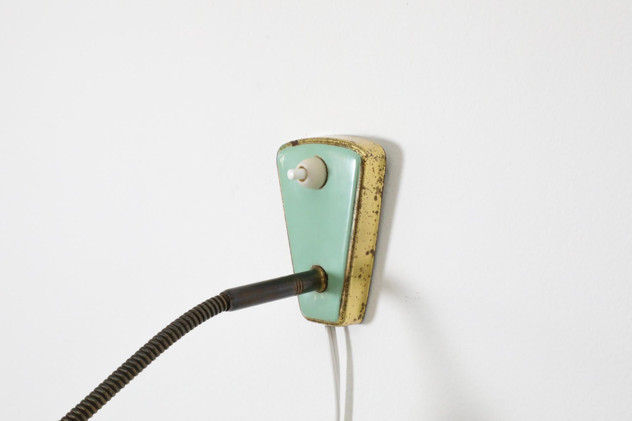 Hala Style Petite Turquoise Gooseneck Table or Wall Lamp For Sale 11
