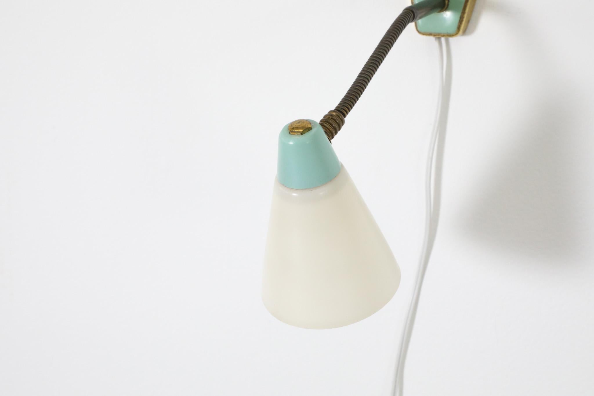 Hala Style Petite Turquoise Gooseneck Table or Wall Lamp For Sale 12