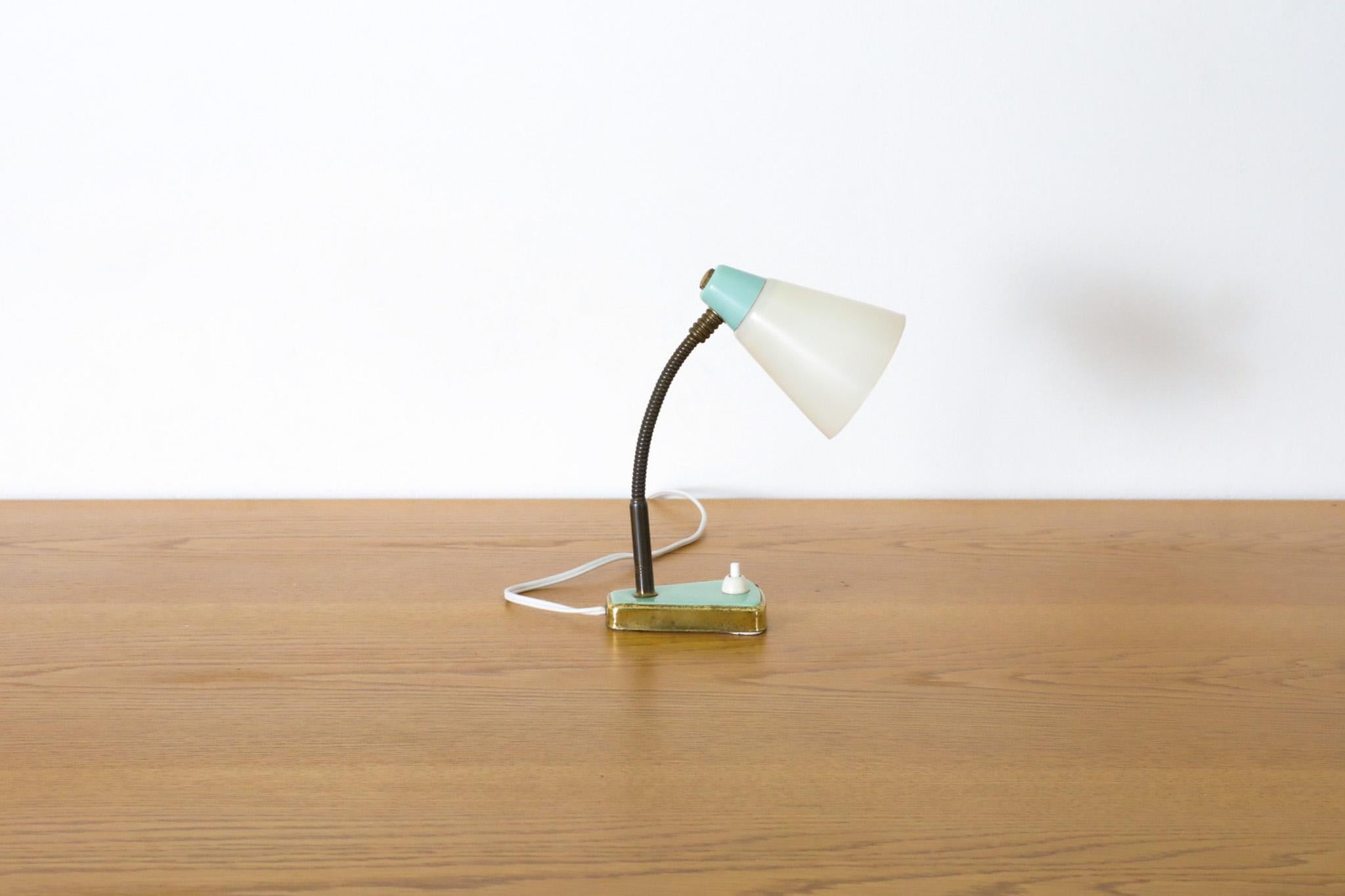 Hala Style Petite Turquoise Gooseneck Table or Wall Lamp For Sale 1