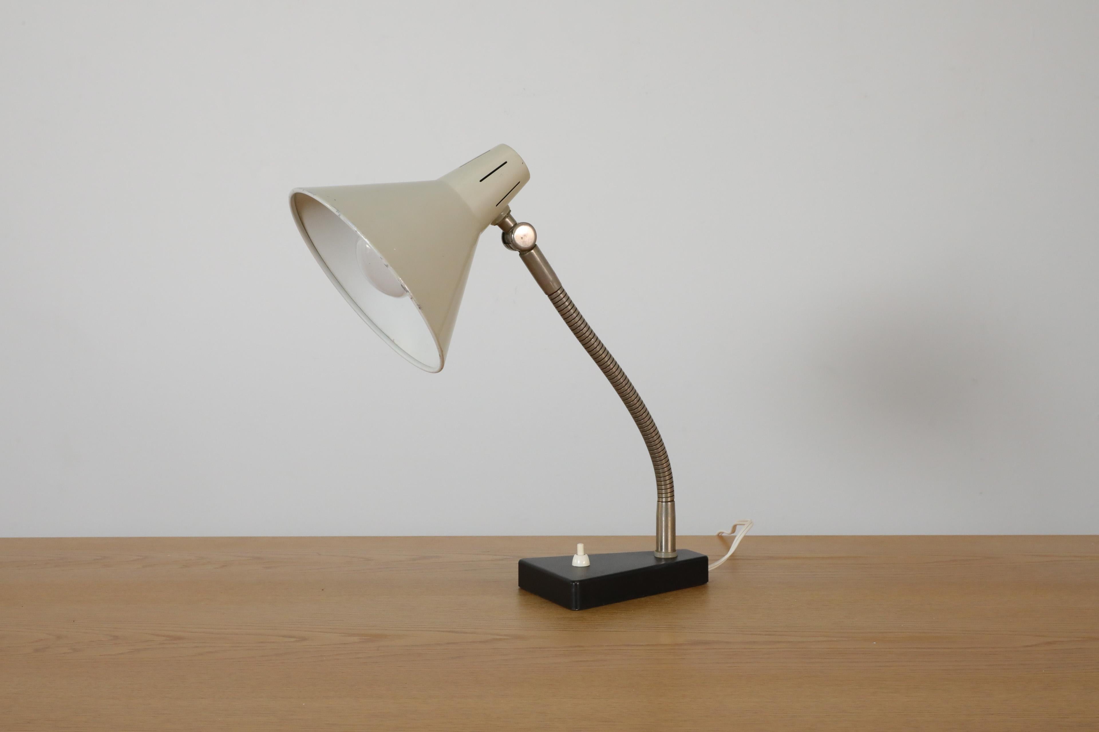 Dutch Hala Zeist Industrial Gooseneck Table Lamp For Sale