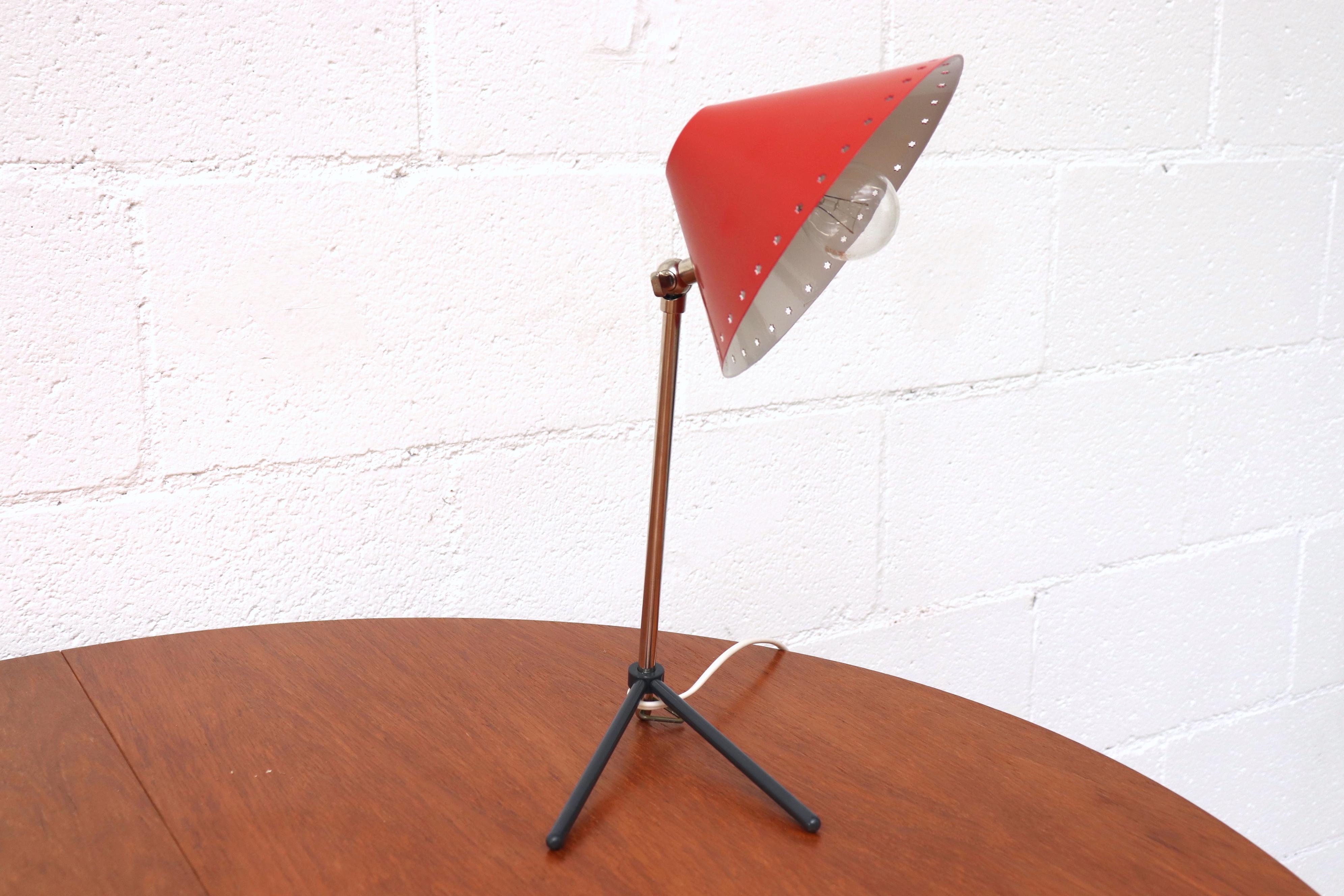 Dutch Hala Zeist Red Enameled Pinocchio Table or Wall Lamp