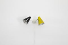 Hala Zeist 'Sun Series' Black and Yellow Double Wall Lamp by H. Busquet