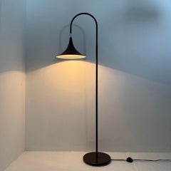 Hala Zeist Trumpet brown minimalist floor lamp , 1970s dutch design