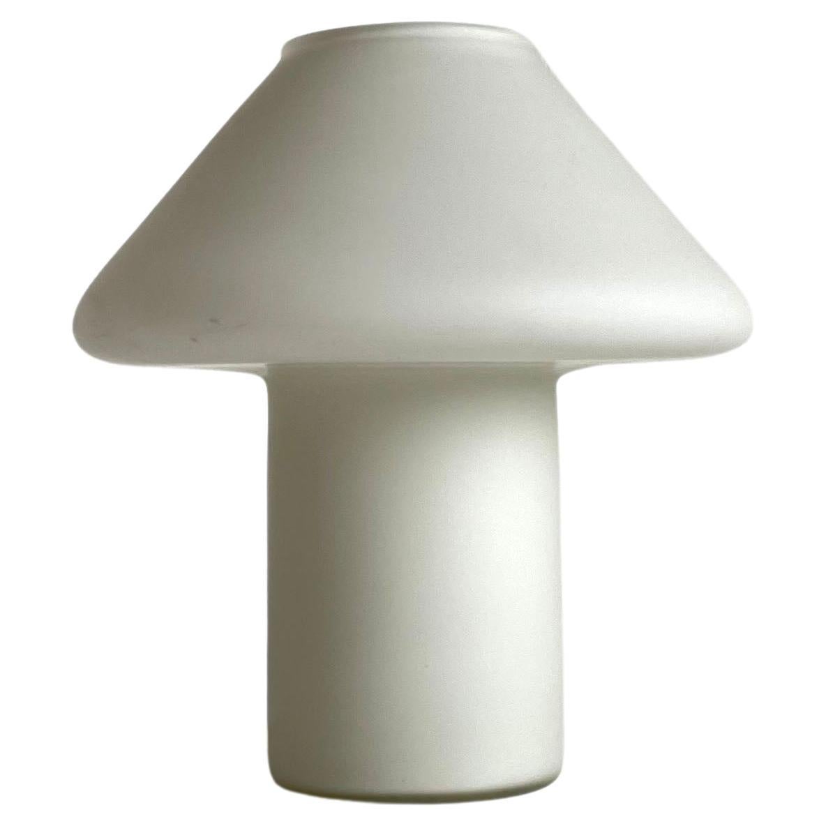Hala Zeist White Satin Glass Mushroom Table Lamp, Netherlands, 1970s-1980s For Sale