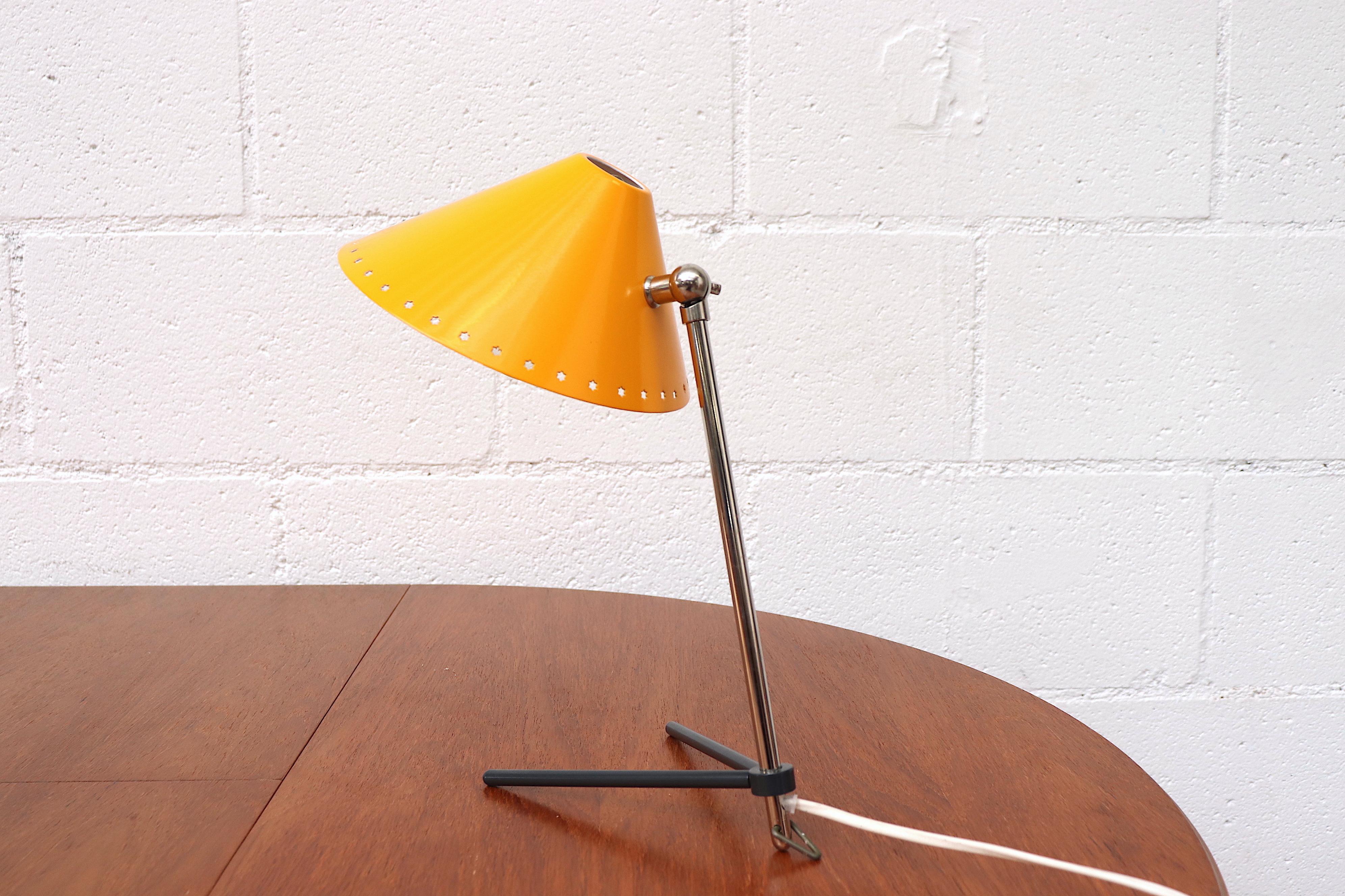 Dutch Hala Zeist Yellow Enameled Pinocchio Table or Wall Lamp