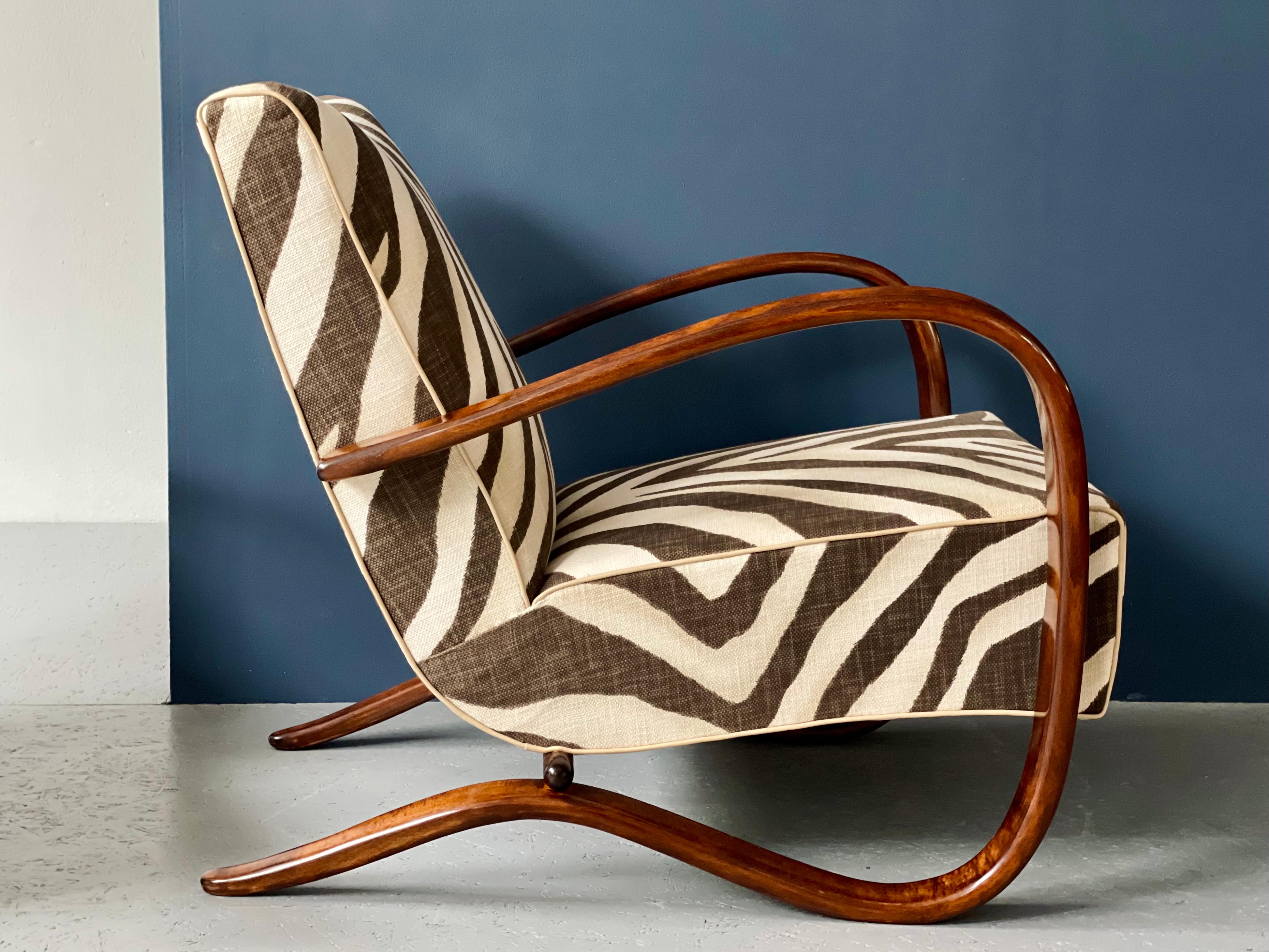 Halabala H-269 Armchair in Ralph Lauren Zebra Print 2