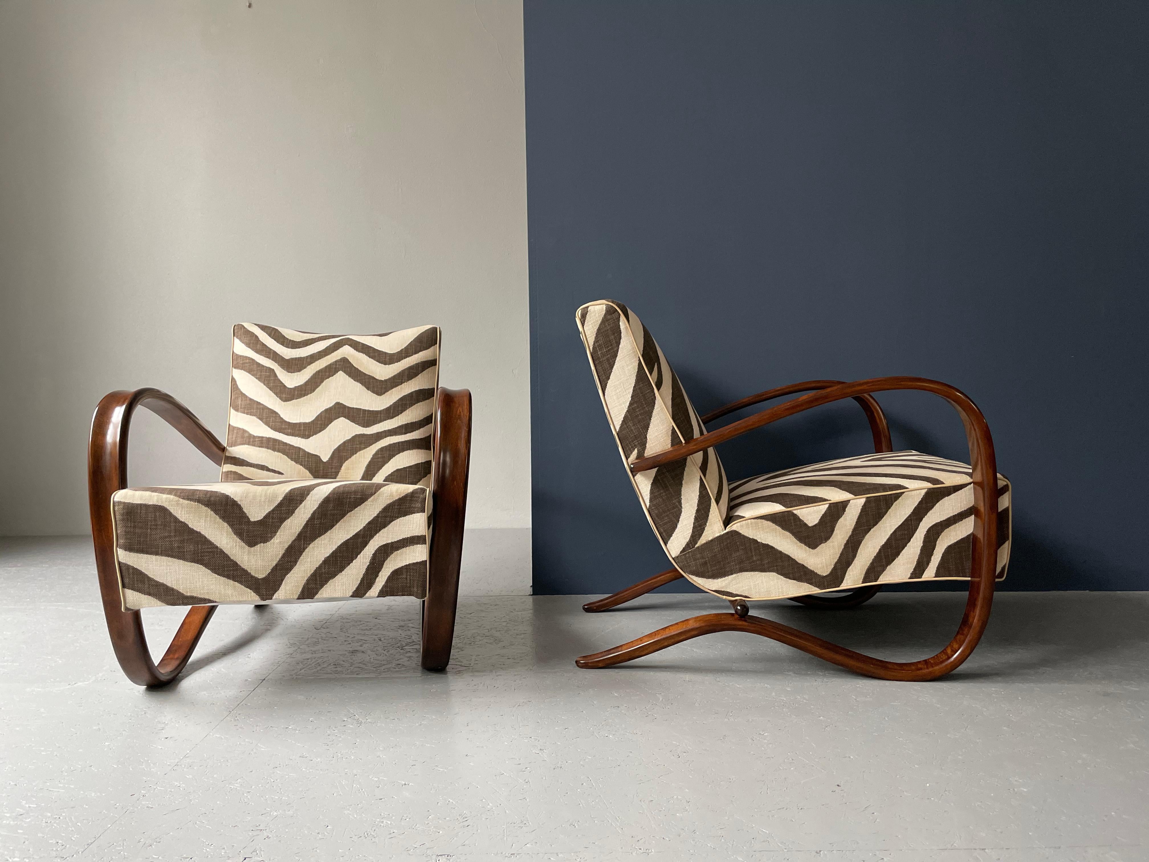 Halabala H-269 Armchair in Ralph Lauren Zebra Print 3