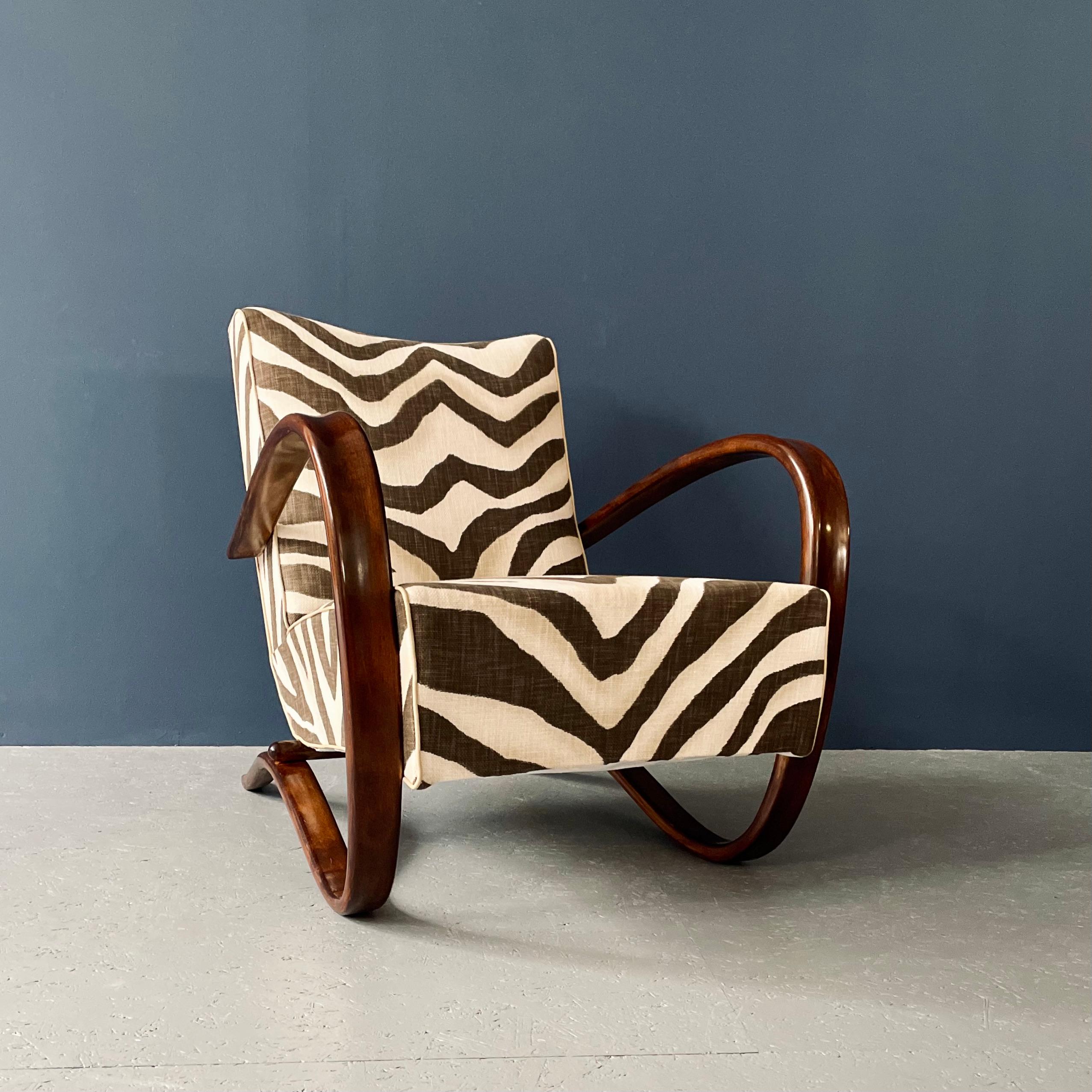 Halabala H-269 Armchair in Ralph Lauren Zebra Print 4