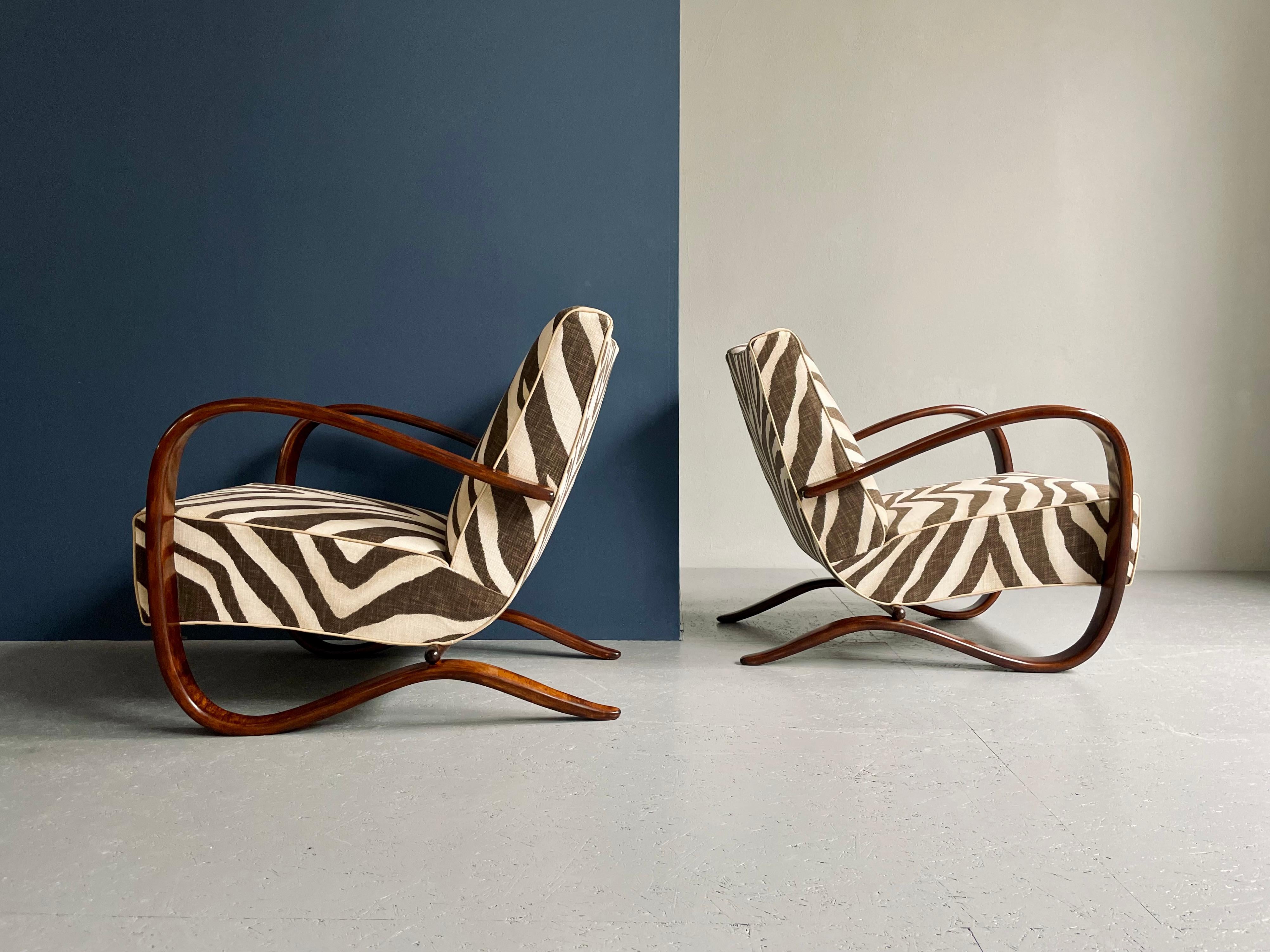 Halabala H-269 Armchair in Ralph Lauren Zebra Print 5