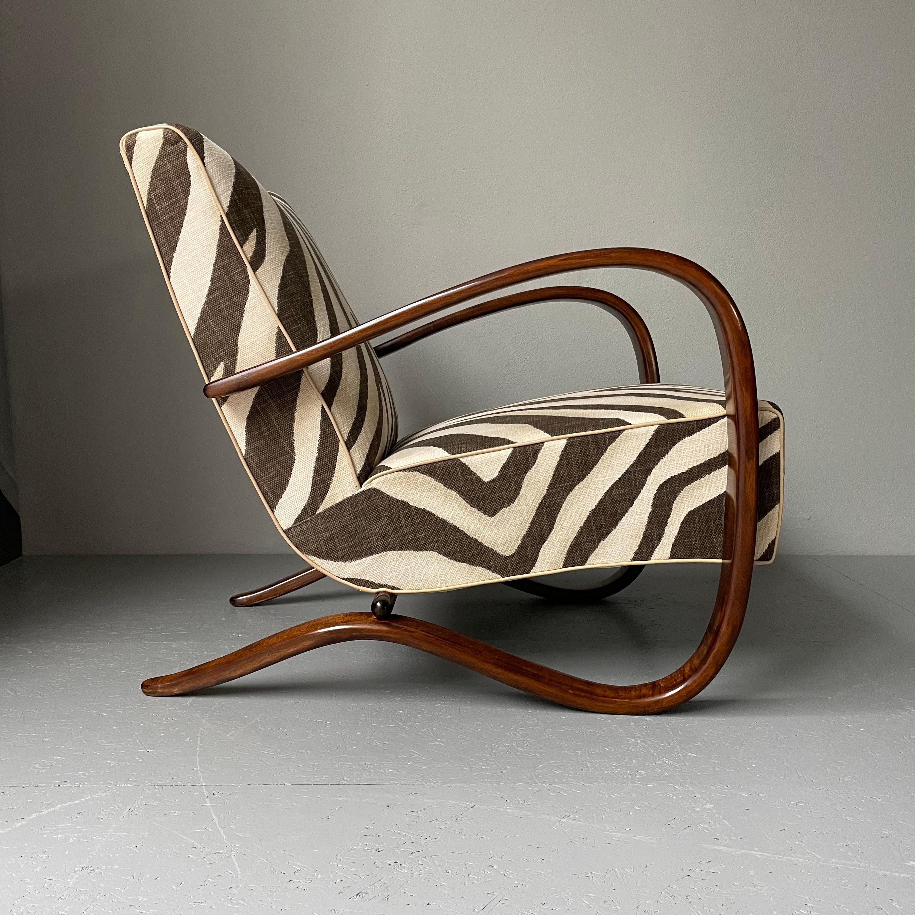 Mid-20th Century Halabala H-269 Armchair in Ralph Lauren Zebra Print