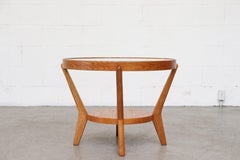 Halabala Style Round Blonde Side Table