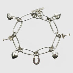Halcyon Days Sterling Silver Link Charm Bracelet