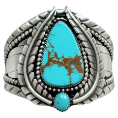 Halcyon Reverie Turquoise Statement Cuff with Beautiful Sonoran Turquoise