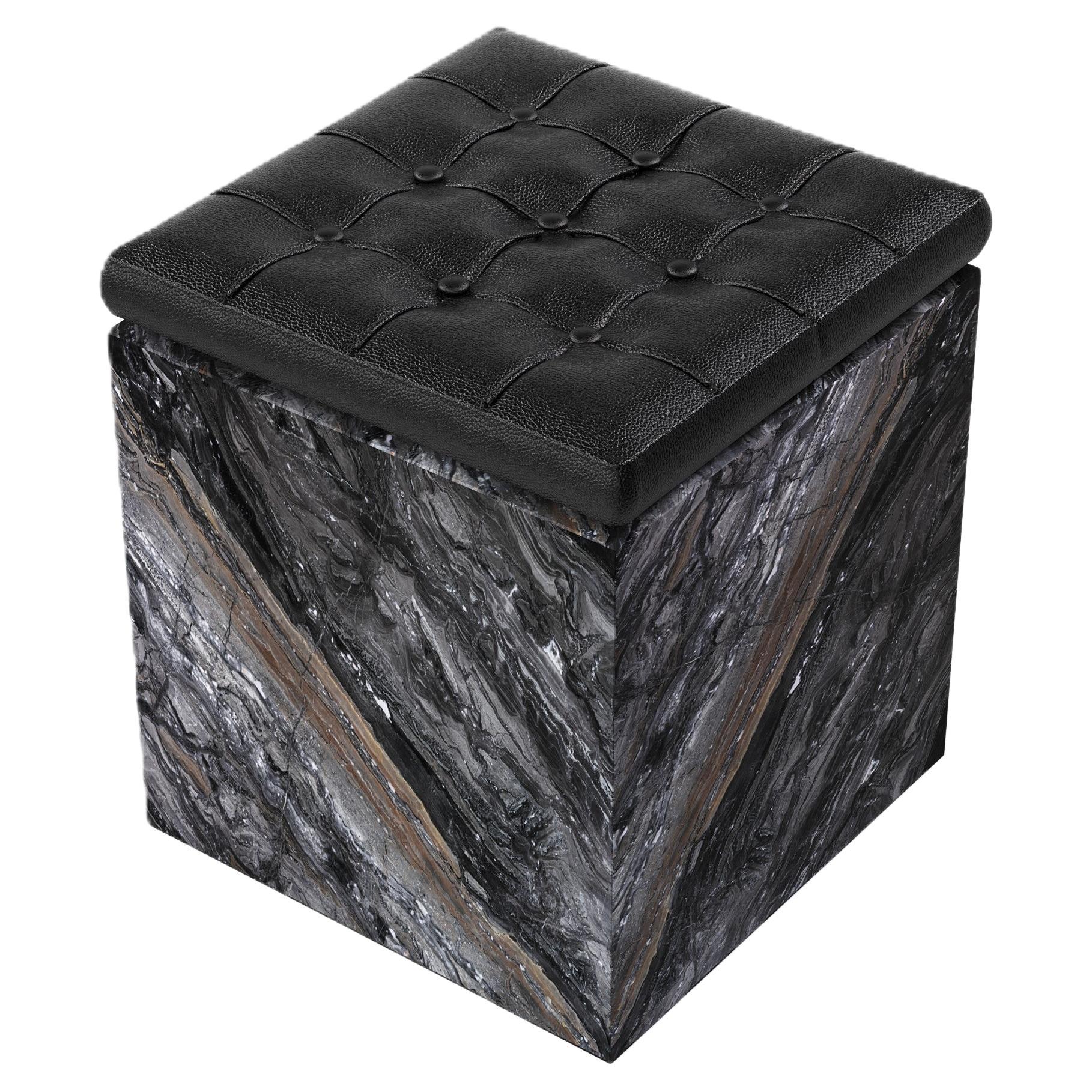 Halden - Pouf in marmo trapuntato - Galassia grigia