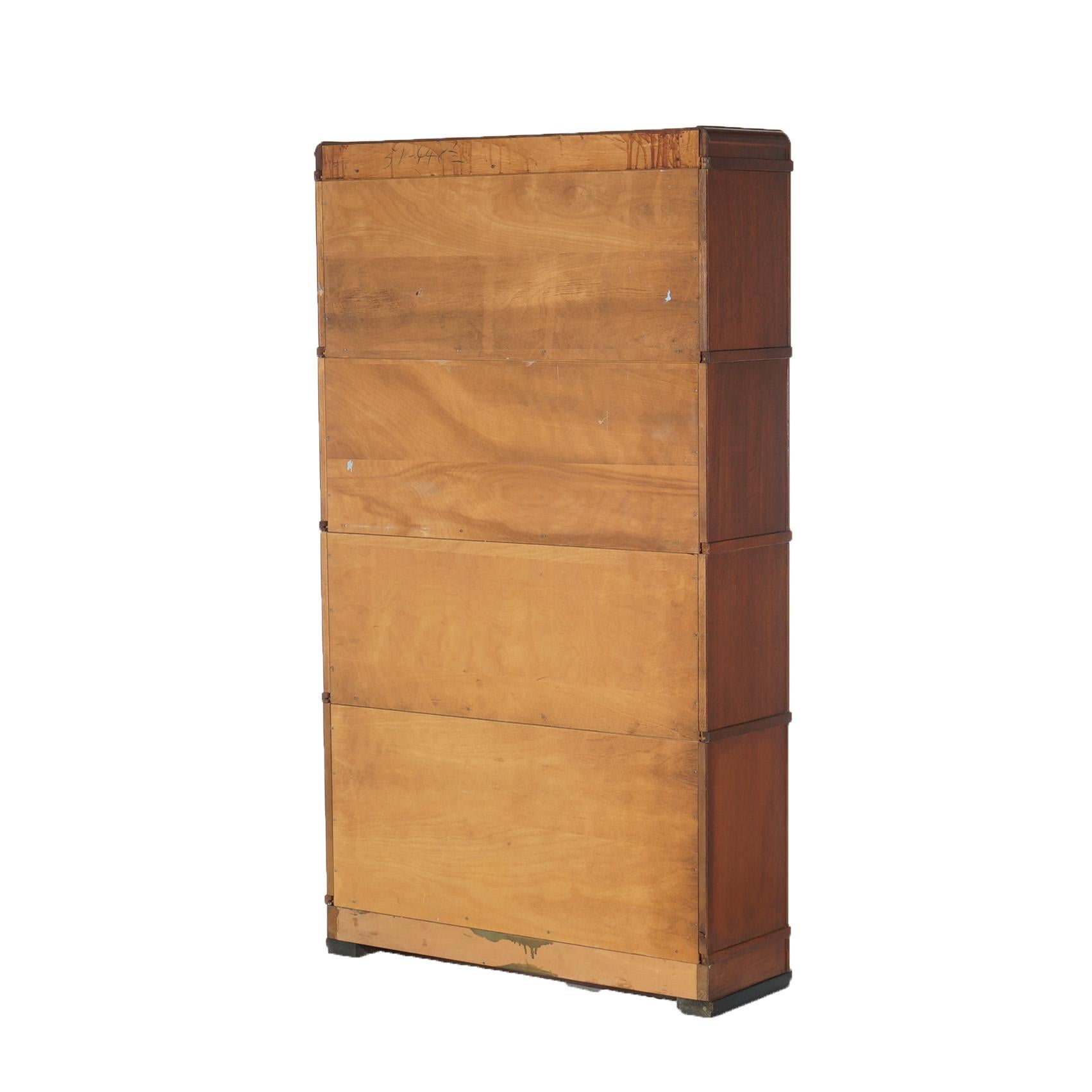 Hale Art Deco Mahogany Four Stack Barrister Bookcase C1930 For Sale 9